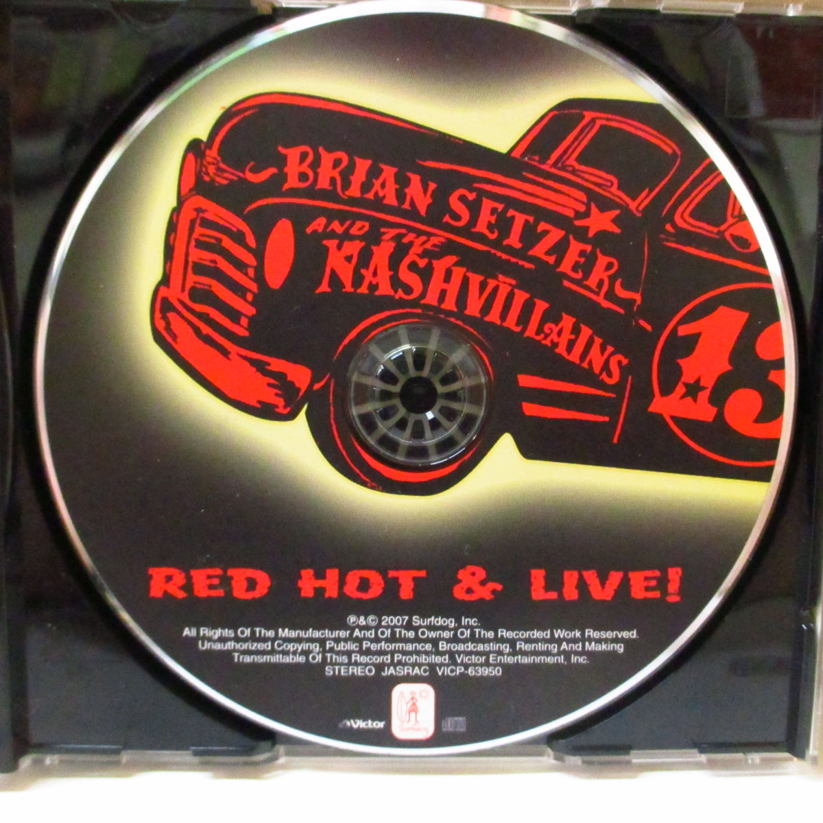 BRIAN SETZER AND THE NASHVILLAINS (ブライアン・セッツァー・アンド・ザ・ナッシュヴィリアンズ)  - Red Hot & Live! (Japan オリジナル CD+帯, インサート) '07年ライブアルバム