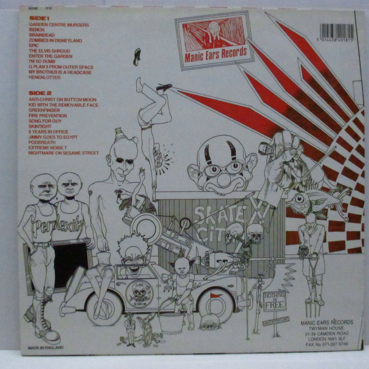 DOCTOR AND THE CRIPPENS (ドクター & ザ ・クリッペンズ)  - Raphanadosis (UK '89 限定再発「赤盤」LP+インナー/ステッカー付ジャケ）'89年セカンド！
