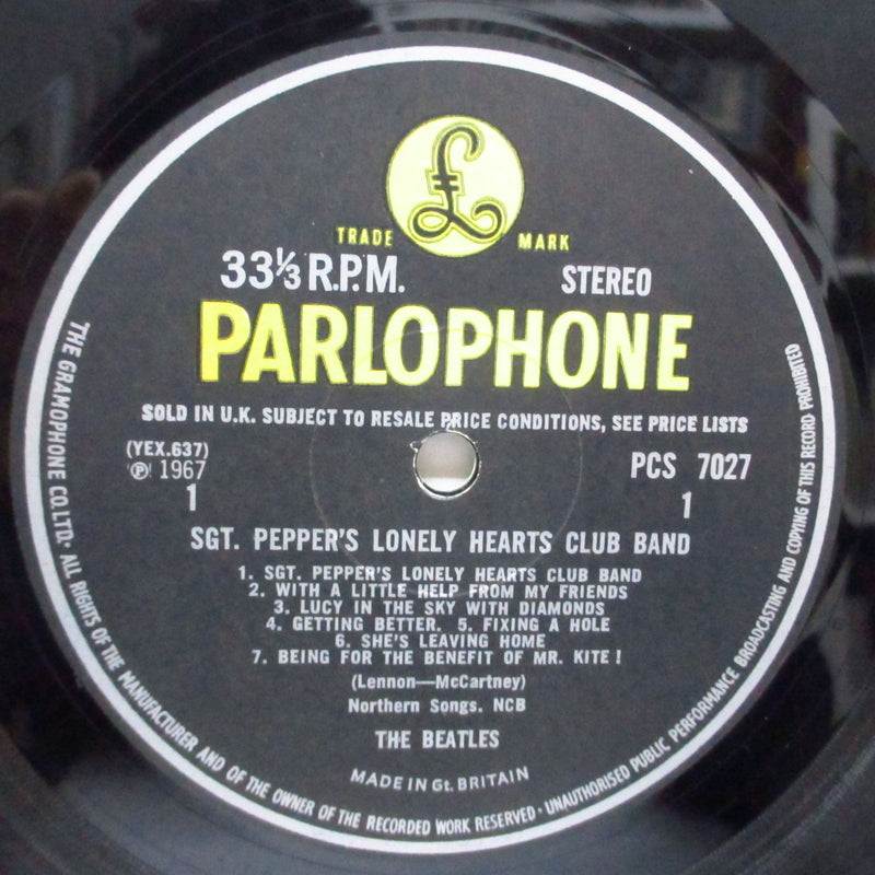 BEATLES (ビートルズ)  - Sgt.Peppers Lonely Hearts Club Band (UK オリジナル「ステレオ」LP+インナー、インサート/「中ジャケ折り返有」両面コーティング見開ジャケ)