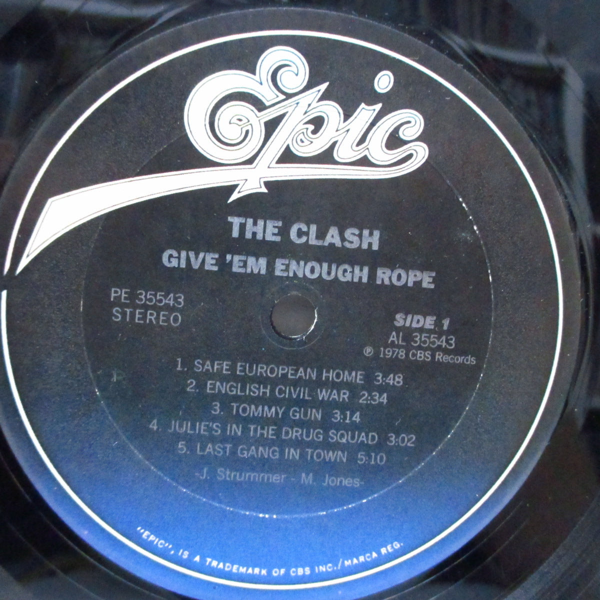 CLASH, THE (クラッシュ)  - Give'em Enough Rope (US 80's 再発「青ラベ」LP+バーコード有「オリエンタルブロック体」ジャケ/PE 35543) 