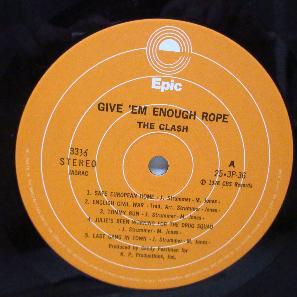 CLASH, THE (クラッシュ)  - 動乱 : 獣を野に放て Give'em Enough Rope (Japan オリジナルLP/帯欠）近年稀な美品 !