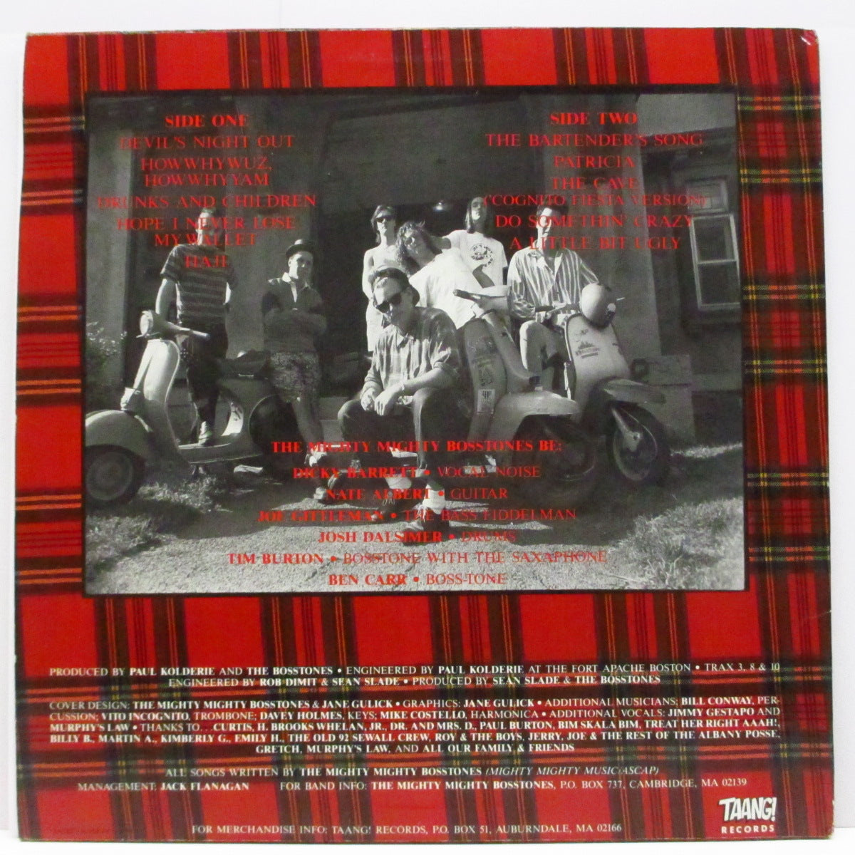 MIGHTY MIGHTY BOSSTONES, THE (ザ ・マイティ・マイティ・ボストーンズ)  - Devil's Night Out (US '90 オリジナル「A赤/B白黒ラベ」黒盤 LP) ファースト！