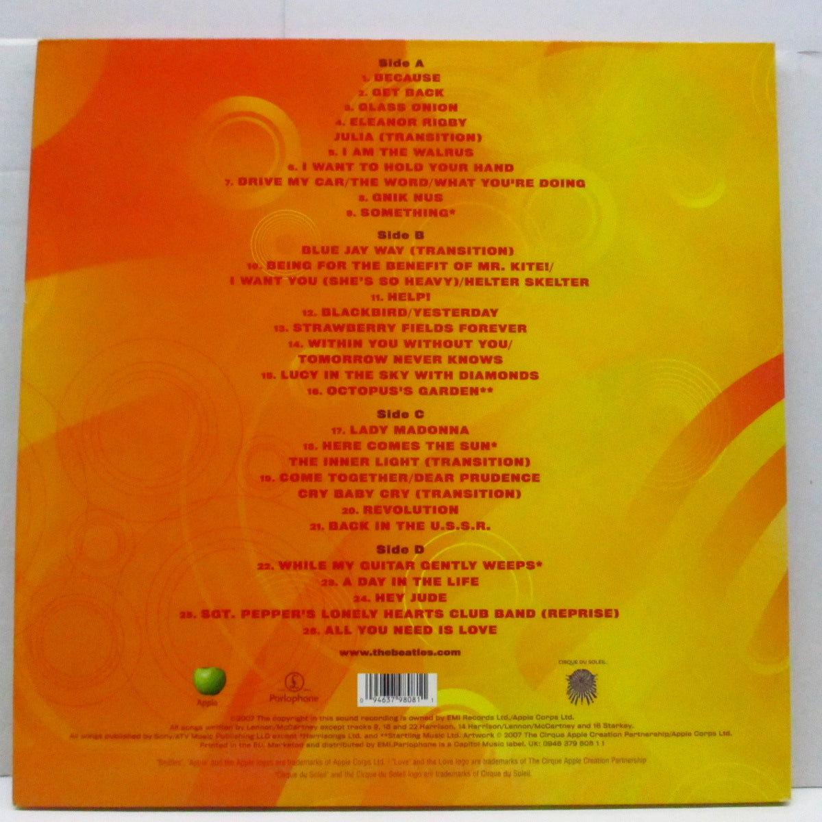 BEATLES (ビートルズ) - Love (EU 限定「180g」 2xLP+ブックレット/見