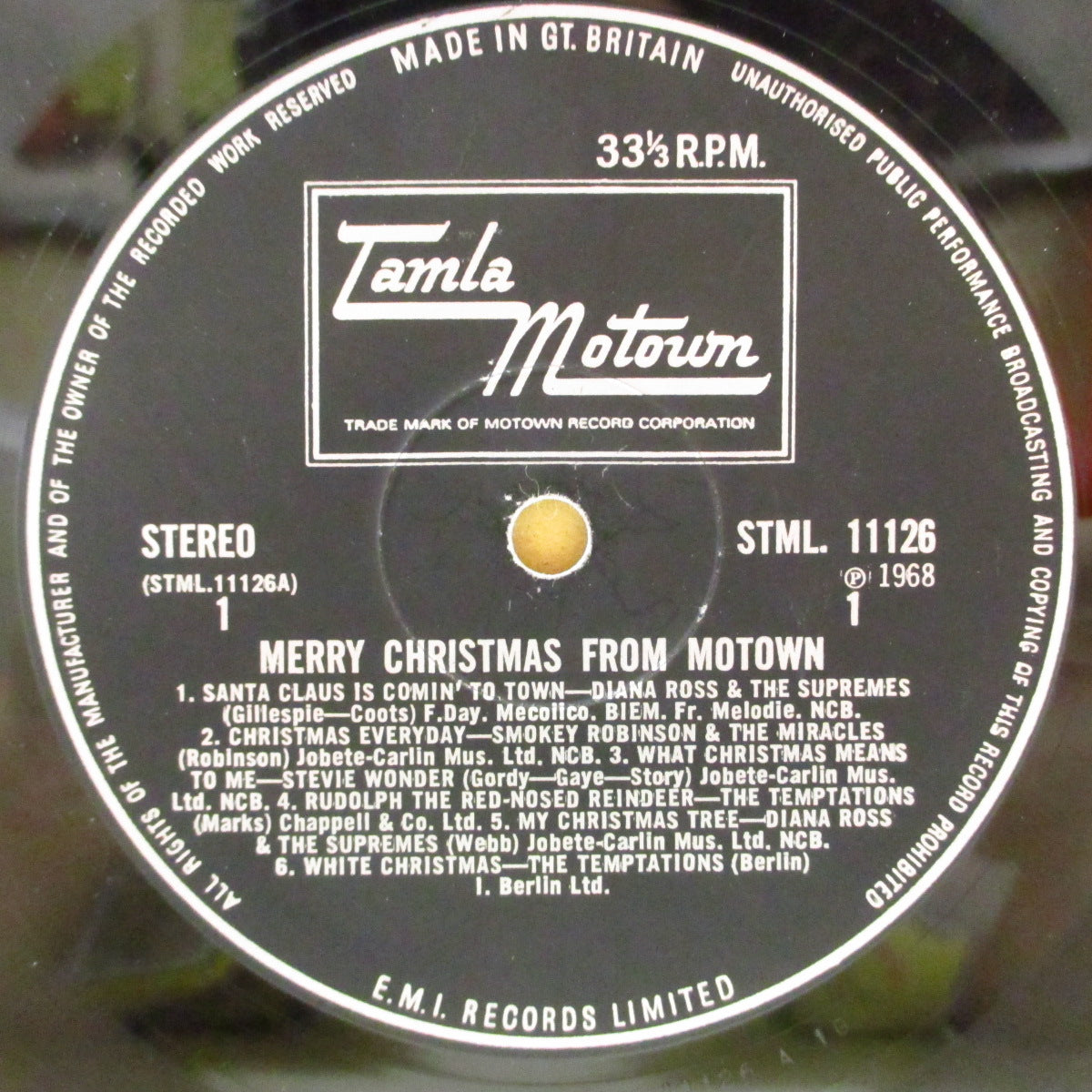 V.A. (モータウン社クリスマス・アルバム)  - Merry Christmas From Motown (UK '69 オリジナル・ステレオ LP/表面コーティング3面折り返しジャケ) 