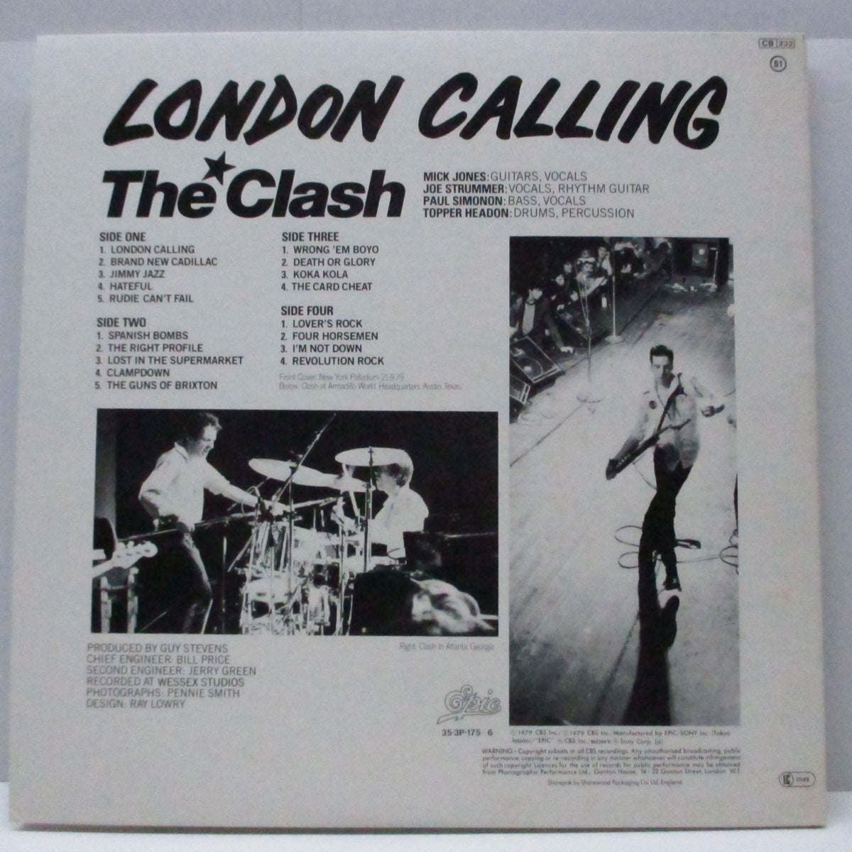 CLASH, THE (クラッシュ) - London Calling (Japan オリジナル 2xLP+見