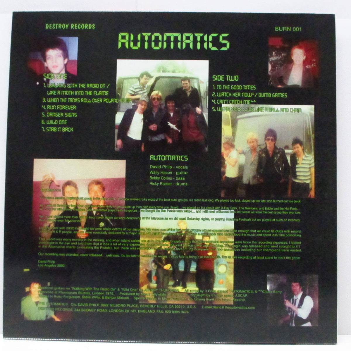 AUTOMATICS (オートマティックス)  - The Missing Album (UK オリジナル LP/「銀箔」加工ジャケ) ロストアルバム !