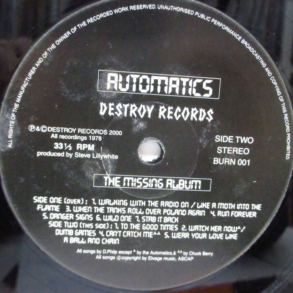 AUTOMATICS (オートマティックス)  - The Missing Album (UK オリジナル LP/「銀箔」加工ジャケ) ロストアルバム !