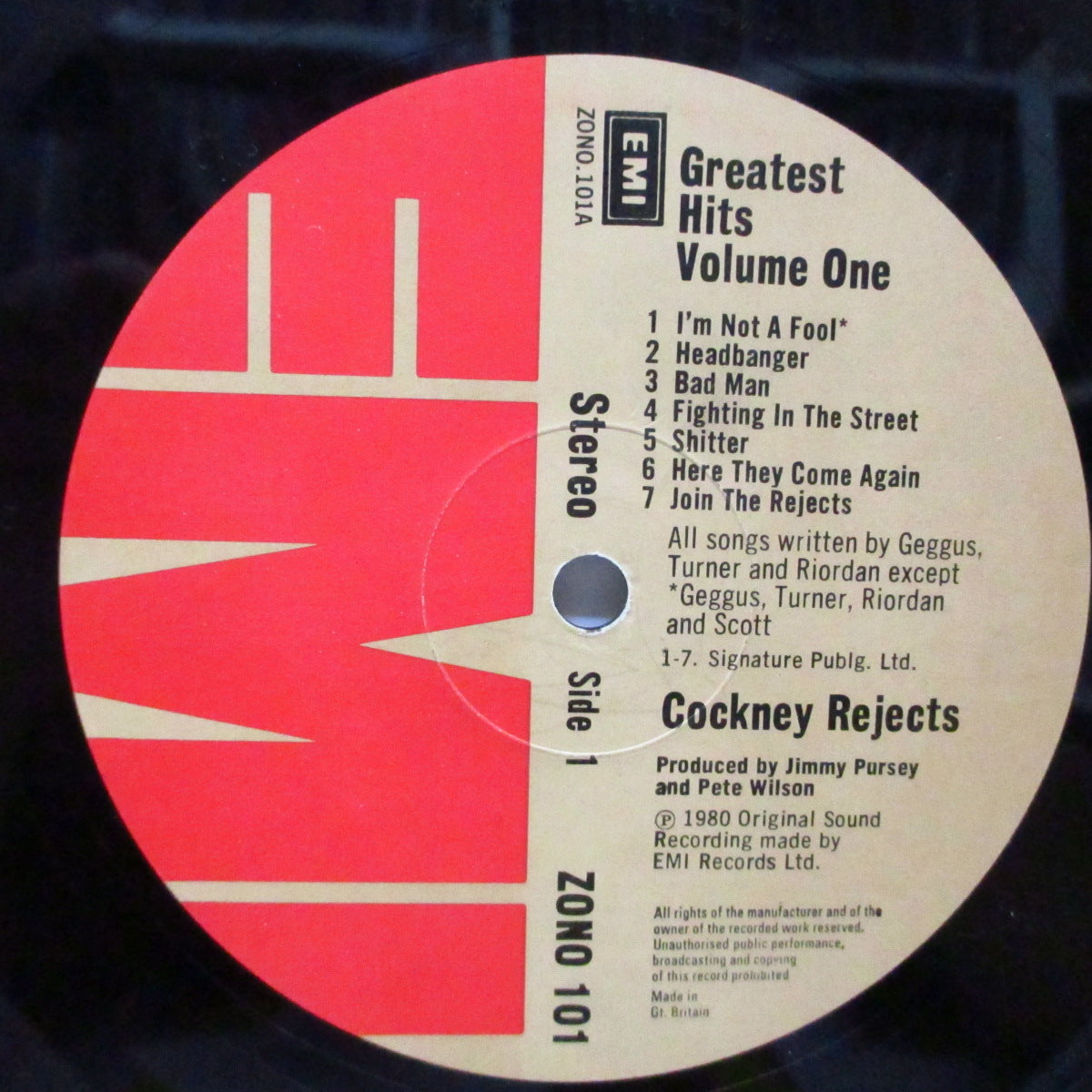COCKNEY REJECTS (コックニー・リジェクツ)  - Greatest Hits Vol.1(UK オリジナル「茶色ラベ」LP) '80年ファースト！