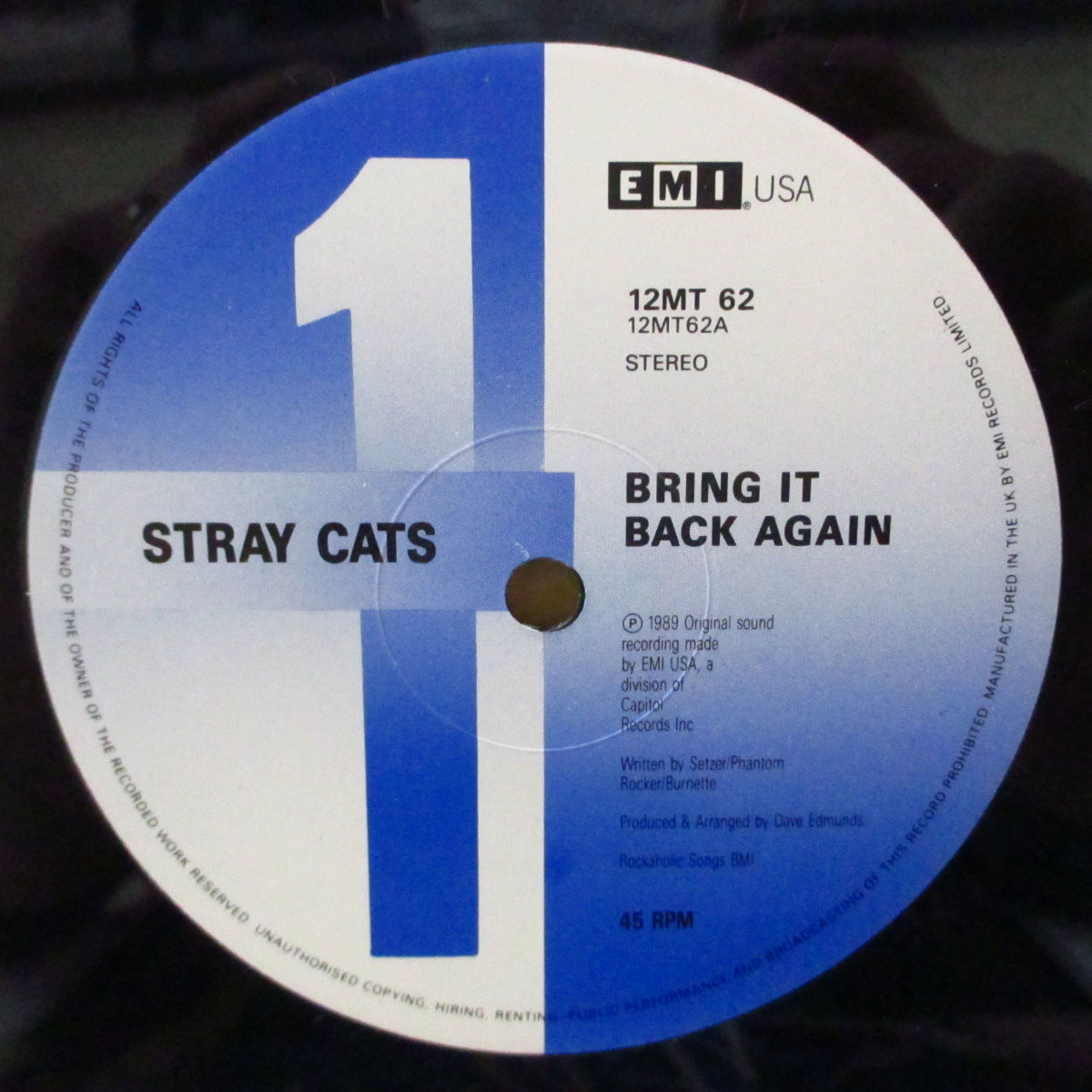 STRAY CATS (ストレイ・キャッツ)  - Bring It Back Again (UK '89 オリジナル3曲入り 12インチ/光沢折り返しジャケ)