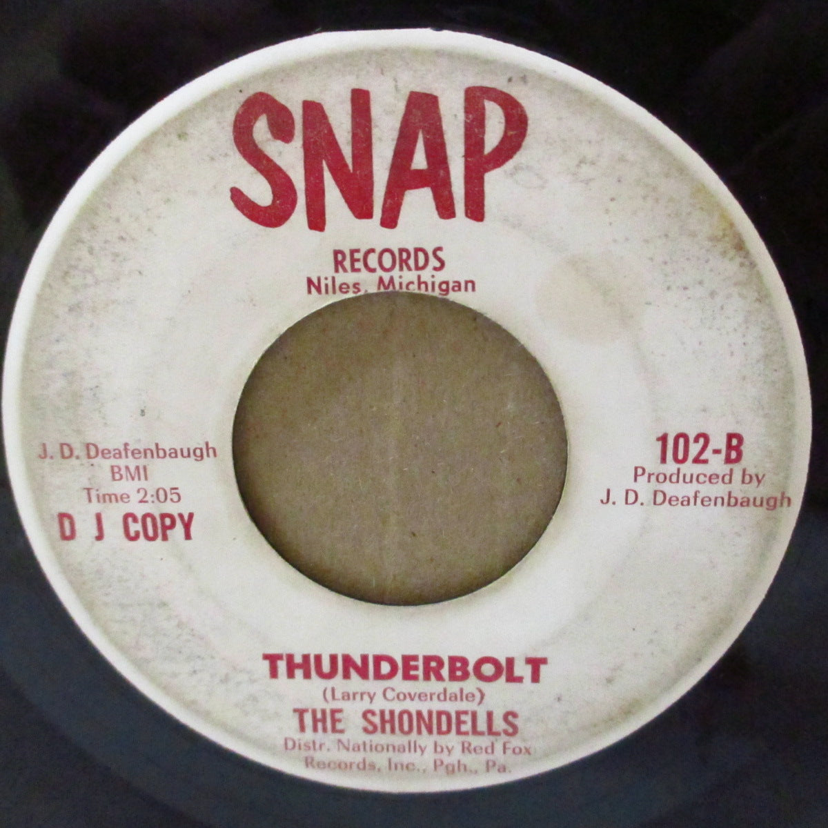TOMMY JAMES & THE SHONDELLS (トミー・ジェイムス & ザ・ションデルズ)  - Hanky Panky / Thunderbolt (US '66 Snap社再発時のプロモ 7インチ)ポップ・ガレージ・カバー＆ロッキン・サーフ・ギター・インスト