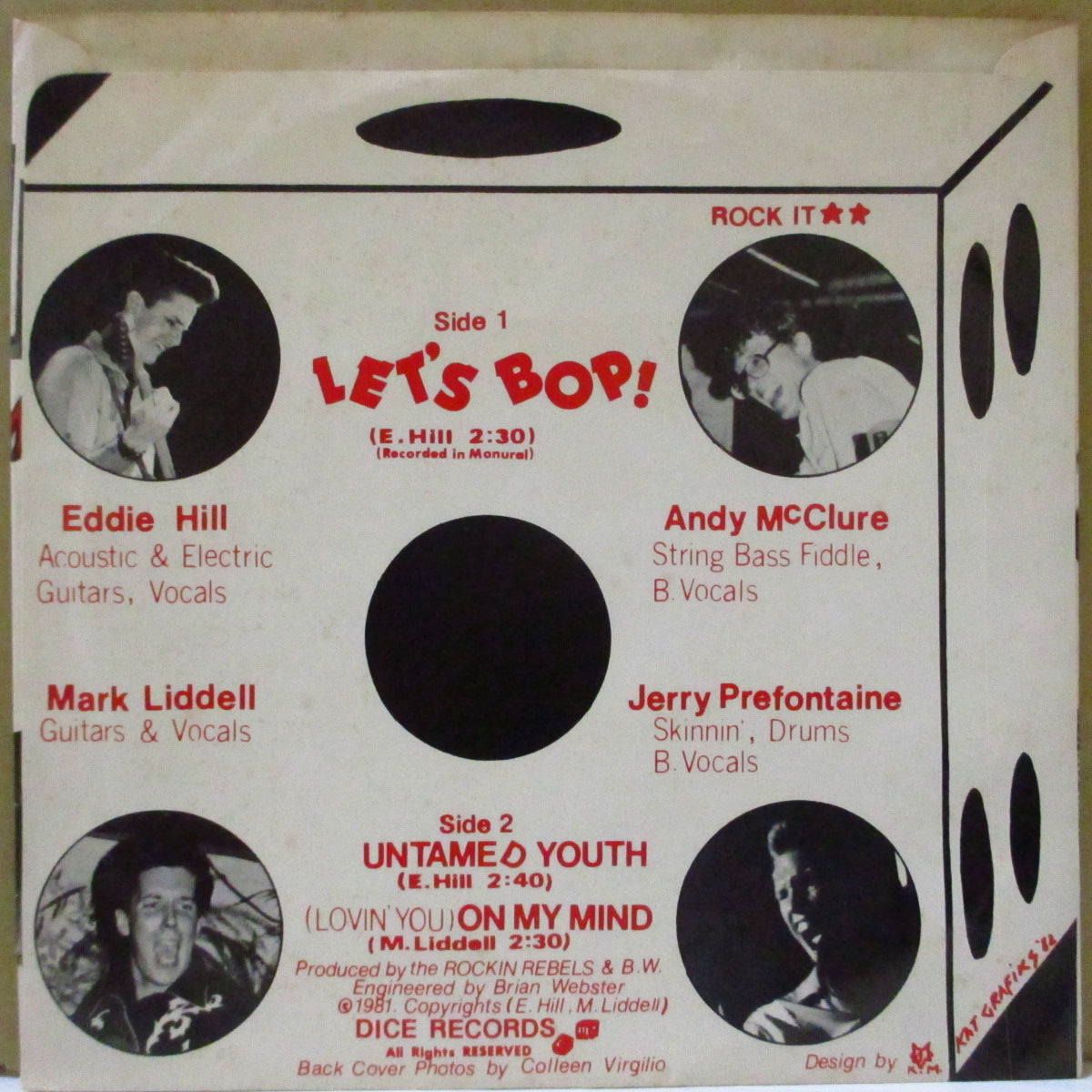 ROCKIN' REBELS (US) (ロッキン・レベルズ)  - Let's Bop! +2 (US '81 オリジナル「黒盤」 7インチ/光沢ソフト紙ジャケ)米ネオ・ロカ・レジェンド！