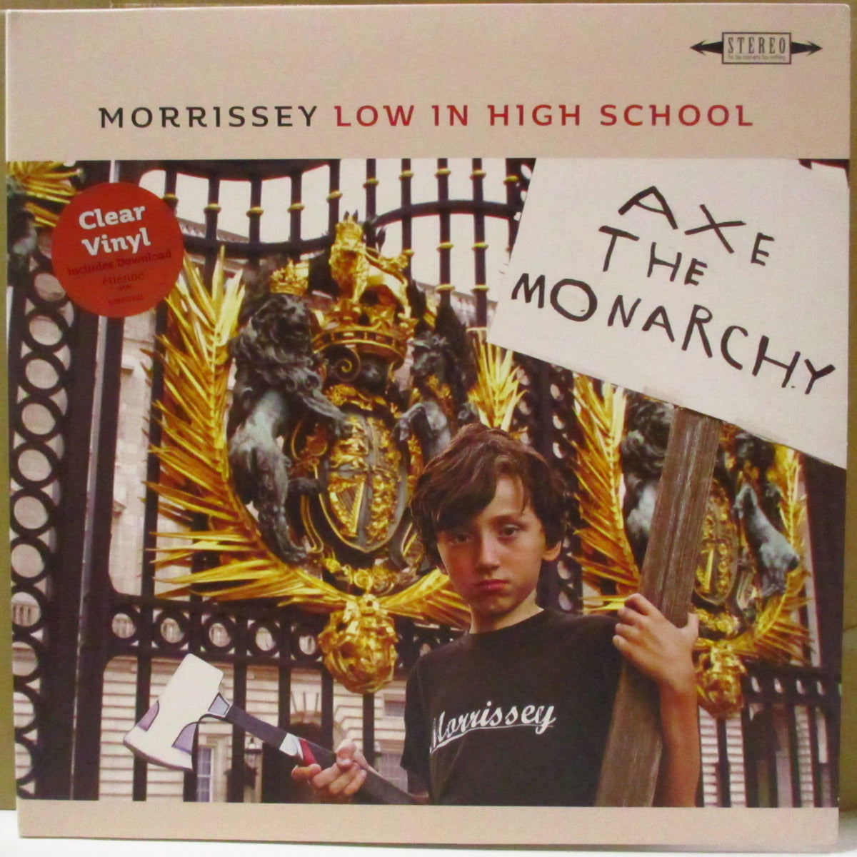 MORRISSEY (モリッシー)  - Low In High School (US-EU '17 限定「クリア盤」 LP+インナー,インサート/レアステッカー付き光沢見開きジャケ) 11thアルバム