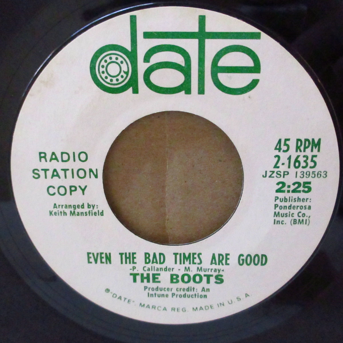 BOOTS, THE (ザ・ブーツ)  - The Animal In Me (US '68 プロモ・ラベ 7インチ)美メロ・MODノーザン・ビート！