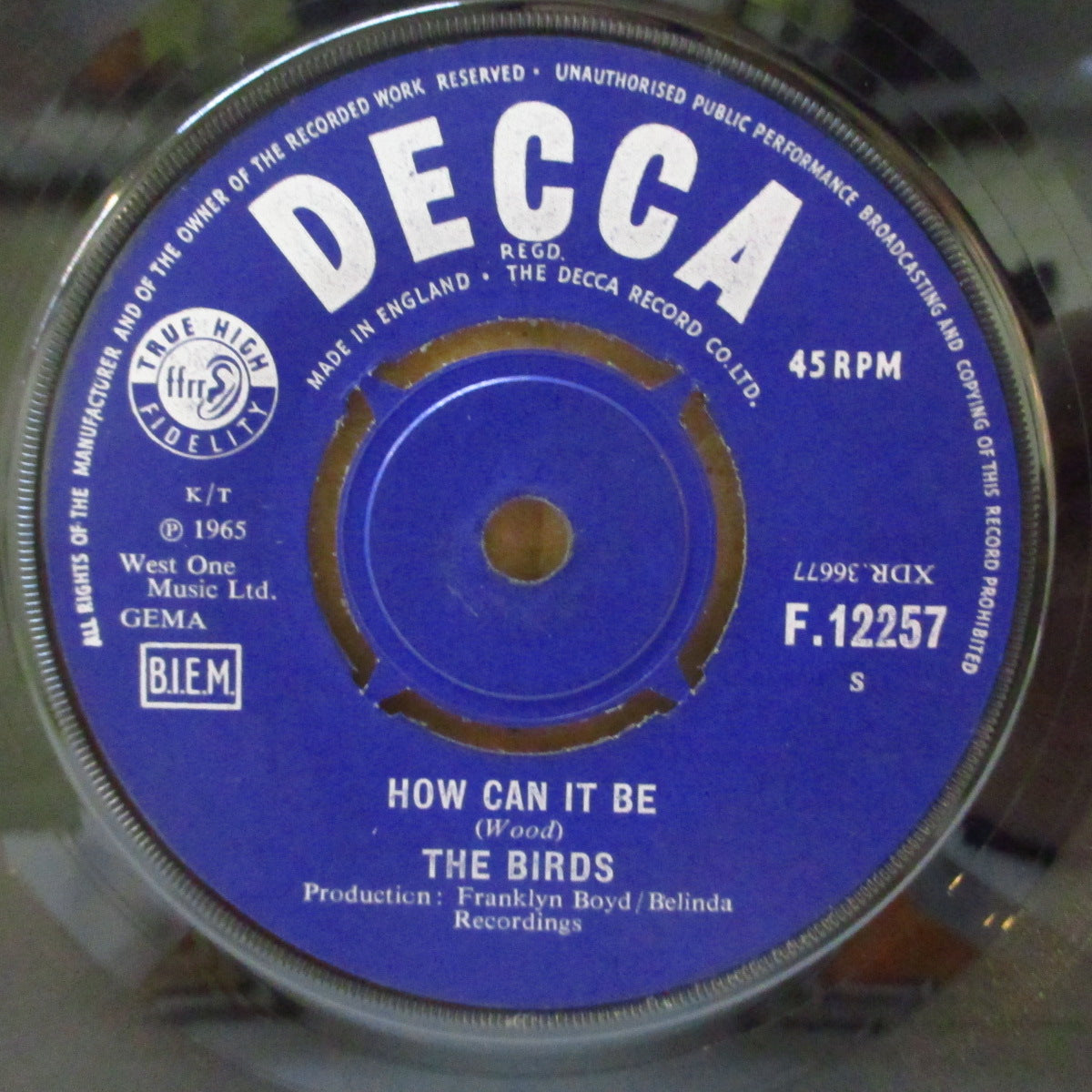 BIRDS, THE (ザ・バーズ)  - No Good Without You Baby (UK '65 オリジナル 7"+カンパニー・スリーヴ) ロン・ウッド在籍MODフリーク・ビート！