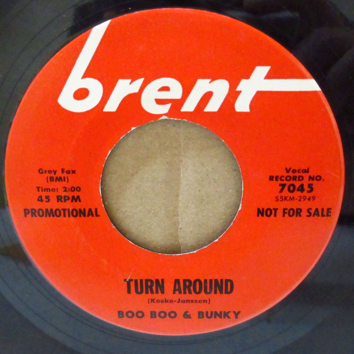 BOO BOO & BUNKY (ブー・ブー＆バンキー)  - This Old Town / Turn Around (US '65 プロモ・クレジット・ラベ7インチ) アップテンポ・MOD-R&Bガレージ！