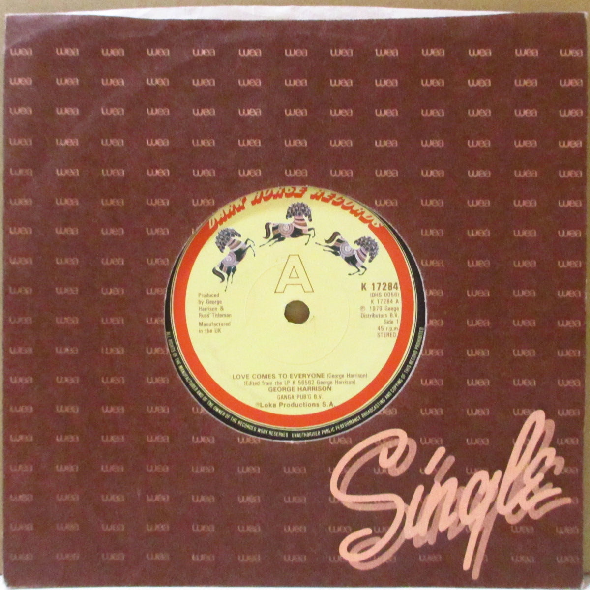 GEORGE HARRISON (ジョージ・ハリスン)  - Love Comes To Everyone (UK '79 オリジナル 7インチ+wea社カンパニースリーブ)