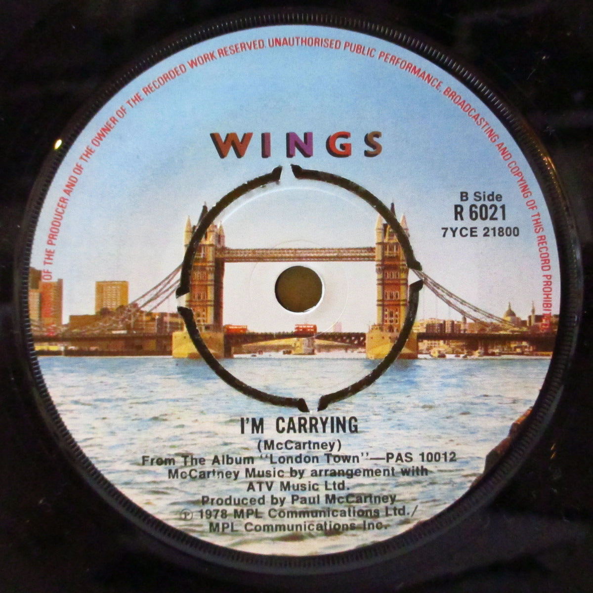 PAUL McCARTNEY & WINGS (ポール・マッカートニー & ウイングス)  - London Town (UK '78 オリジナル 7インチ+プレーンダイカット黒スリーブ)