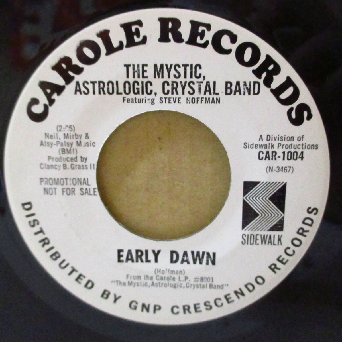 MYSTIC, ASTROLOGIC , CRYSTAL BAND (ミスティック・アストロロジック・クリスタル・バンド)  - Early Dawn / Flowers Never Cry (US '67 プロモ白ラベ 7")両面共のサイケ〜ソフトロックが交差のドリーミーなバブルガム！