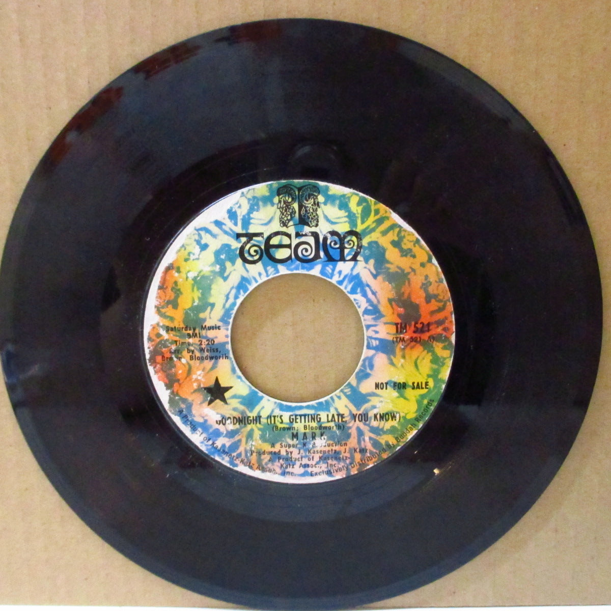 MARK (Gutkowski = 1910 Fruitgum Company) (マーク )  - Goodnight (It's Getting Late, You Know) (US '69 プロモ・ラベ 7インチ)1910 Fruitgum Companyのマーク・ガトコウスキーのソロ・哀愁美メロ・バブルガム