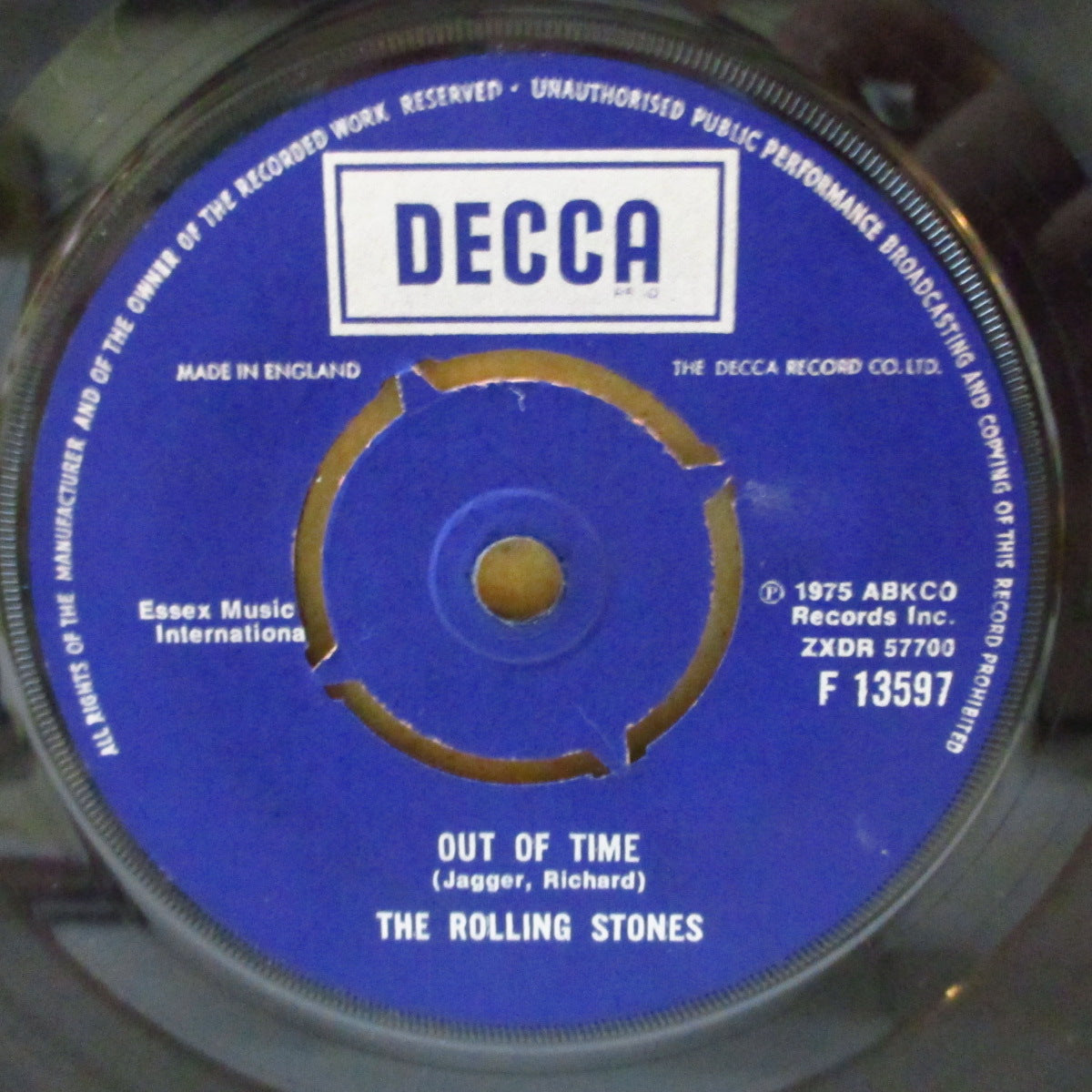 ROLLING STONES (ローリング・ストーンズ)  - Out Of Time (UK '75 再発「ラウンドセンター」 7インチ+カンパニースリーブ)名曲カップリング再発