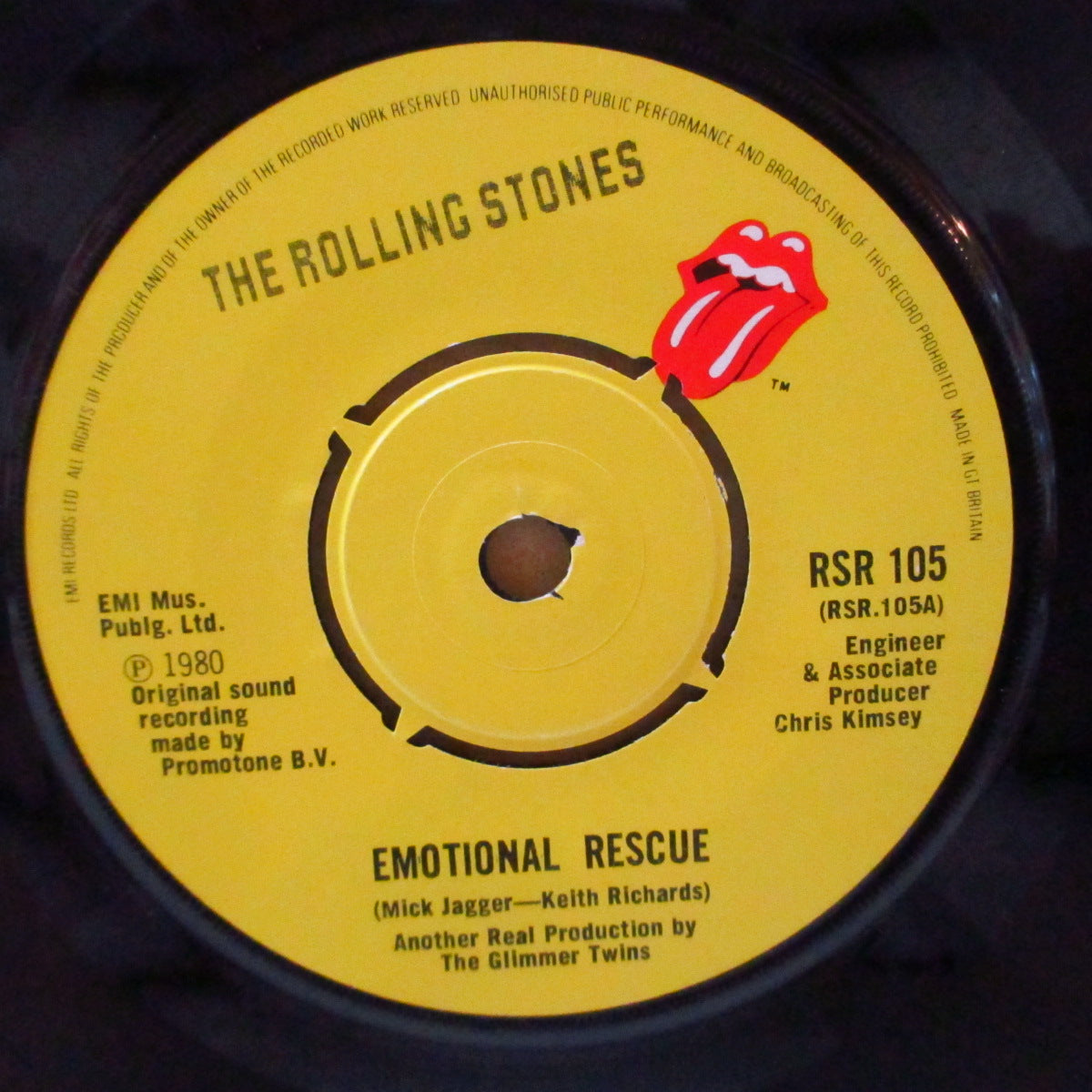 ROLLING STONES (ローリング・ストーンズ)  - Emotional Rescue (UK '80 オリジナル「ラウンドセンター」 7インチ+光沢ソフト紙ジャケ)