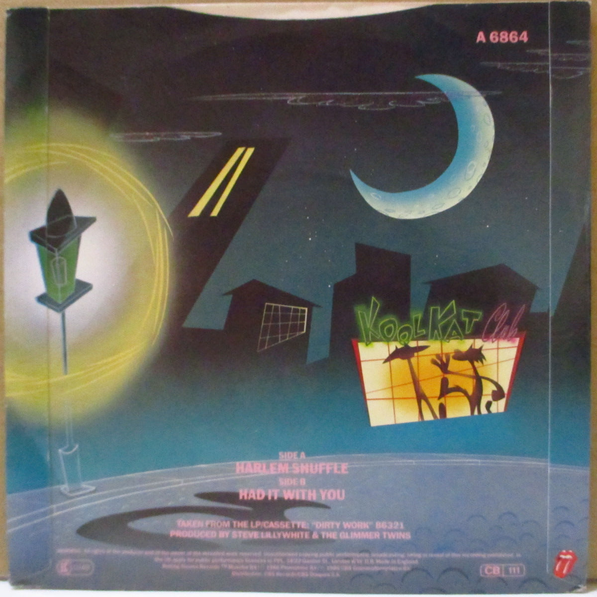 ROLLING STONES (ローリング・ストーンズ)  - Harlem Shuffle (UK '86 オリジナル「レーベルコード無しラベ」 7インチ+光沢固紙ジャケ)