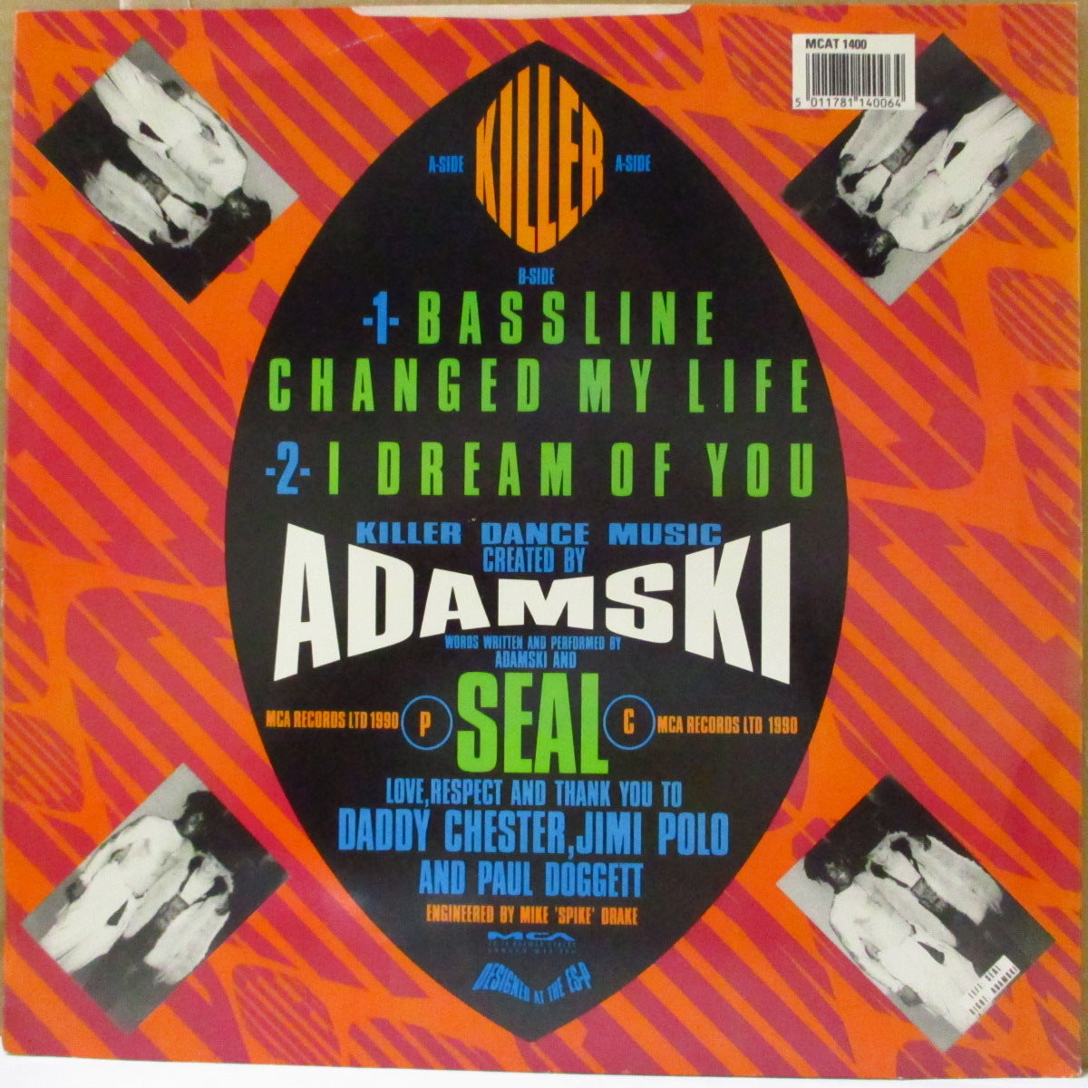 ADAMSKI (アダムスキー)  - Killer +2 (UK '90 オリジナル3曲入り 12インチ)