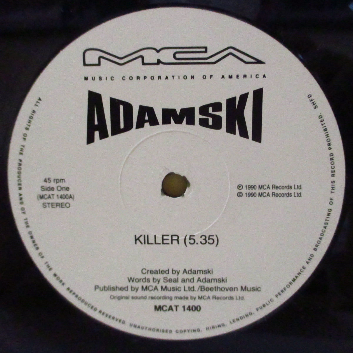 ADAMSKI (アダムスキー)  - Killer +2 (UK '90 オリジナル3曲入り 12インチ)