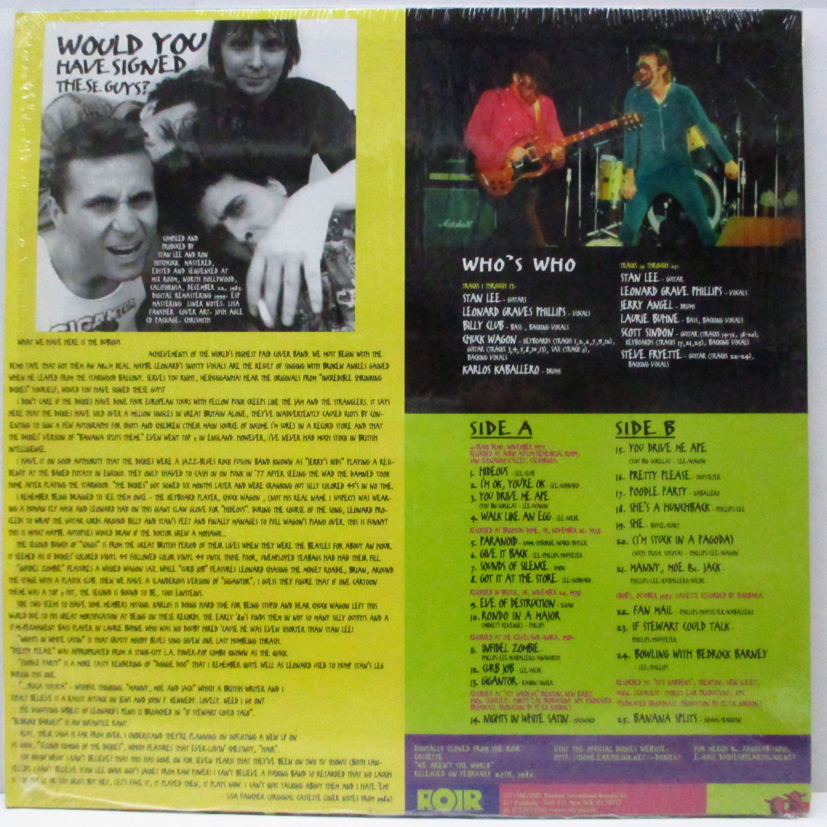 DICKIES, THE (ディッキーズ)  - Still Got Live, Even If You Don't Want It (US '01 限定再発「白ラベ」ピンクヴァイナル LP/ステッカー付ジャケ）未発表テイク集 !