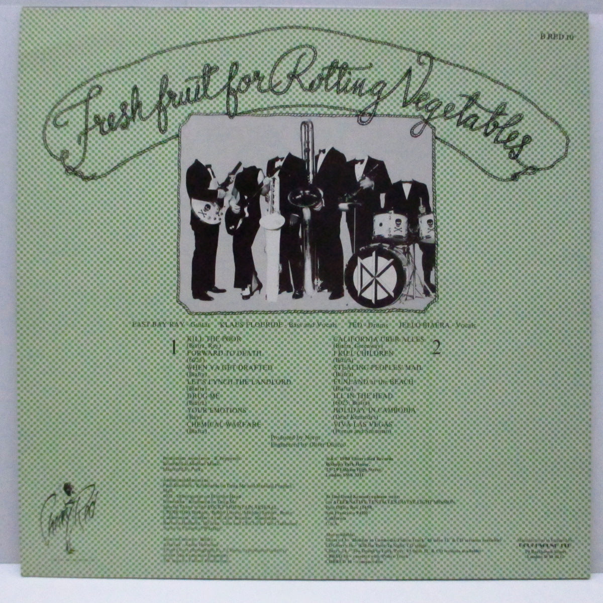 DEAD KENNEDYS (デッド・ケネディーズ)  - Fresh Fruit For Rotting Vegetables (UK '88 再発「黒盤」LP/「緑のドット柄」＆「顔無」裏ジャケ）ポスター欠 !