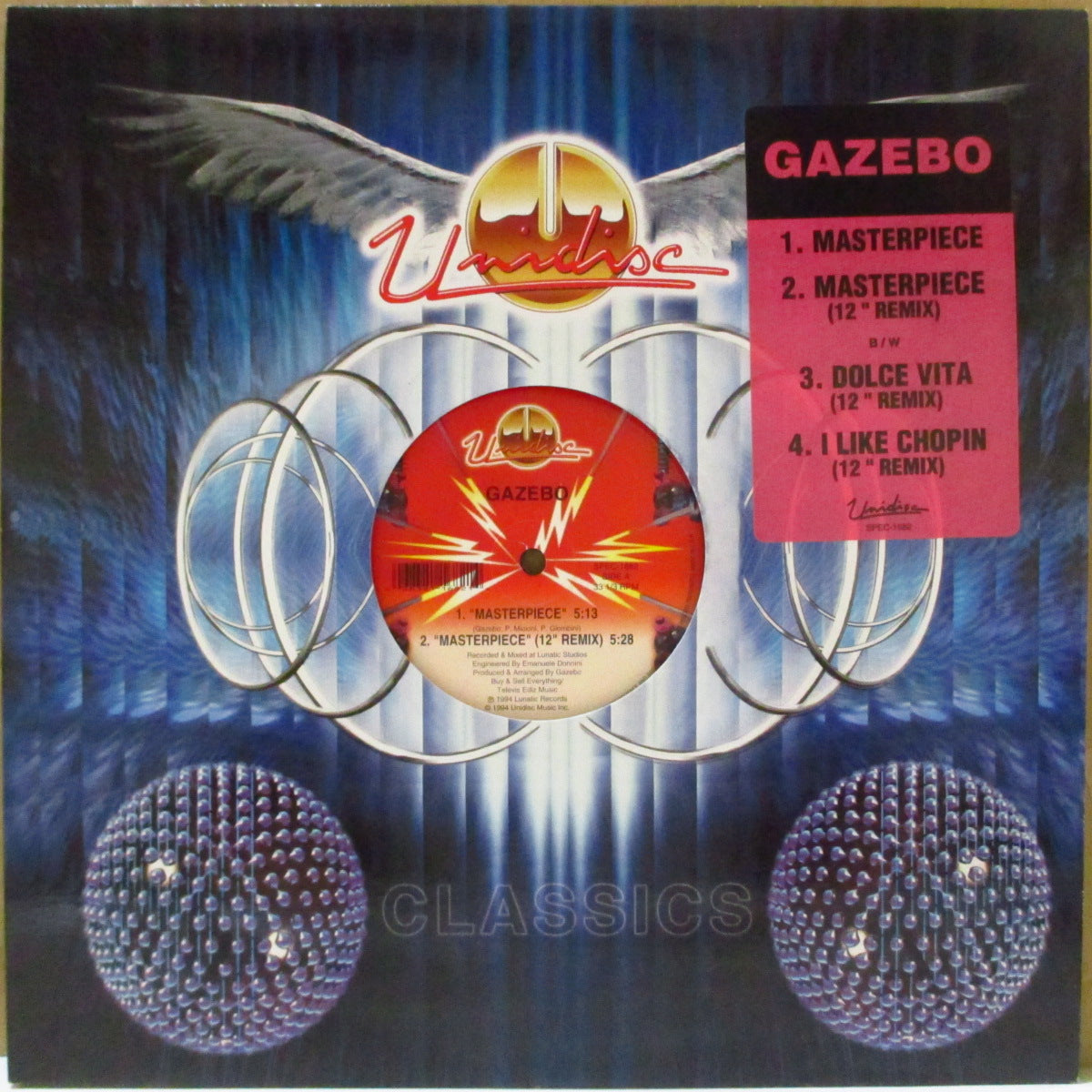 GAZEBO (ガゼボ)  - Masterpiece +3 (US '94 再発4曲入り33回転 12インチ/レアステッカー付きダイカットスリーブ)