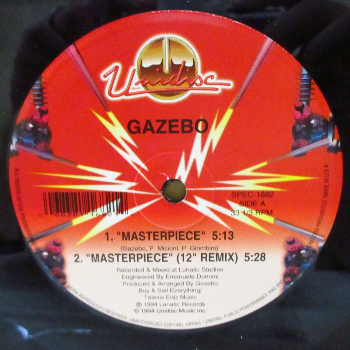 GAZEBO (ガゼボ)  - Masterpiece +3 (US '94 再発4曲入り33回転 12インチ/レアステッカー付きダイカットスリーブ)