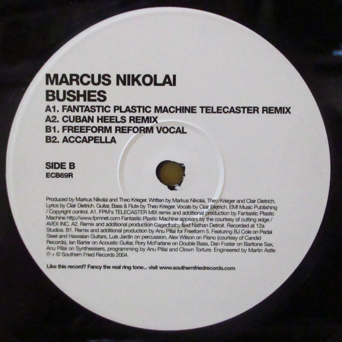 MARCUS NIKOLAI (マーカス・ニコライ)  - Bushes (UK '04 再発4曲入り33回転 12インチ/ダイカットスリーブ)