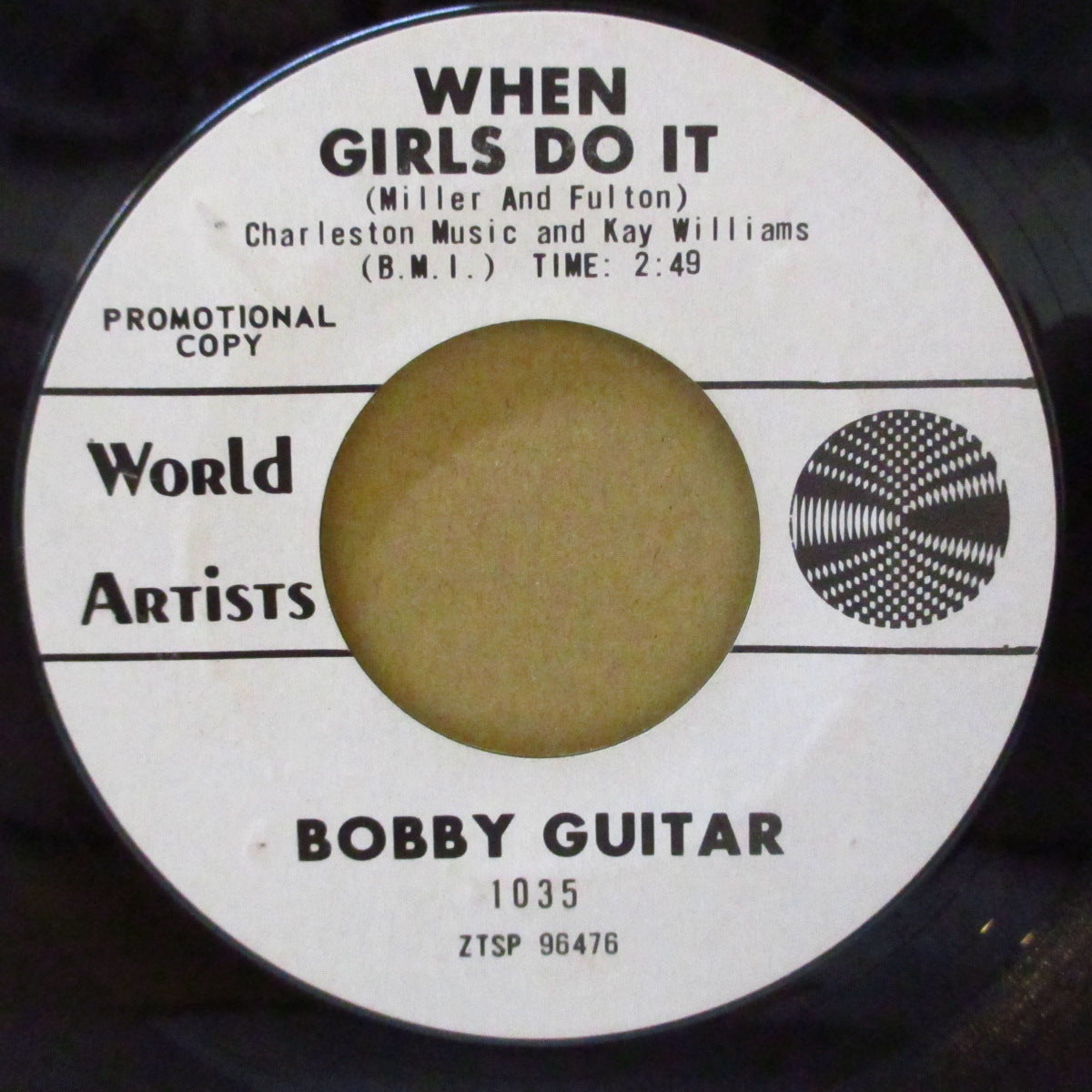 BOBBY GUITAR (BENNETTE) (ボビー・ギター・ベネット)  - She's So Fine / When Girls Do It (US '64 プロモ白ラベ「スチレン」7インチ) ストロールR&Bノーザン