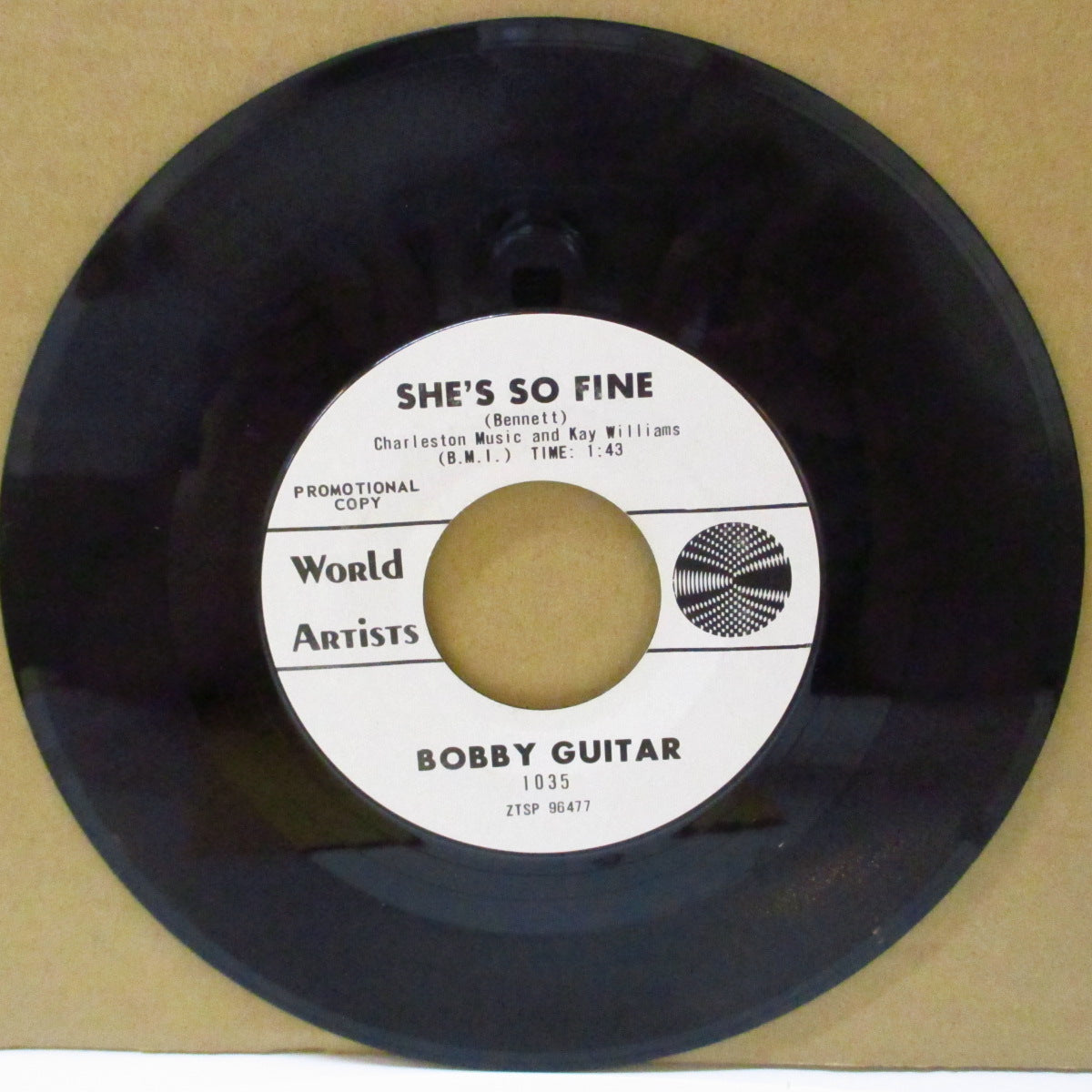 BOBBY GUITAR (BENNETTE) (ボビー・ギター・ベネット)  - She's So Fine / When Girls Do It (US '64 プロモ白ラベ「スチレン」7インチ) ストロールR&Bノーザン