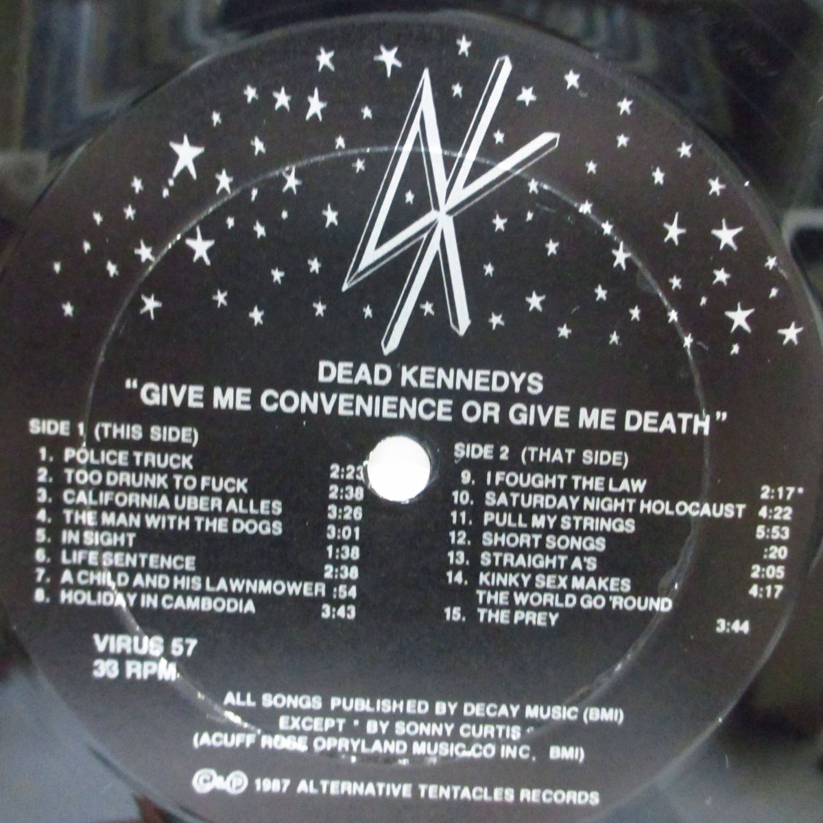 DEAD KENNEDYS (デッド・ケネディーズ)  - Give Me Convenience Or Give Me Death  (US オリジナル「ブラック」ラベ LP+FLEXI、ブックレット）