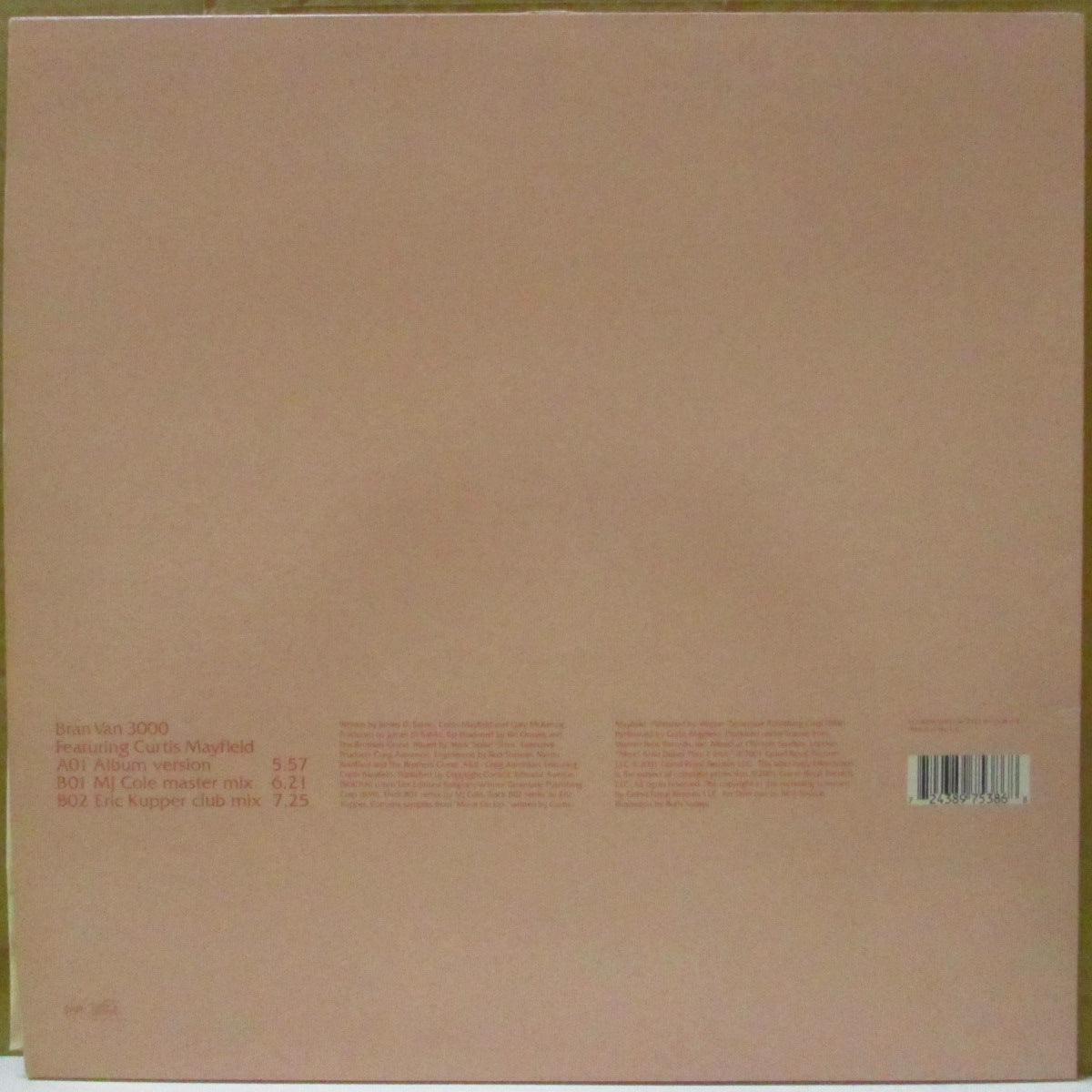 BRAN VAN 3000 Featuring CURTIS MAYFIELD (ブラン・ヴァン・3000 / カーティス・メイフィールド)  - Astounded (EU '01 オリジナル3バージョン収録33回転 12インチ)