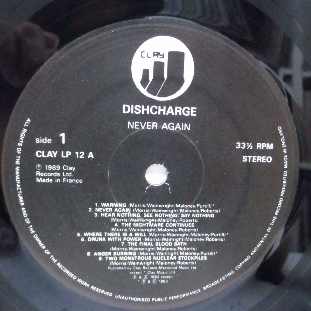 DISCHARGE (ディスチャージ)  - Never Again (UK '89 再発「ブラックヴァイナル」LP+インナー) 17曲入りベスト！