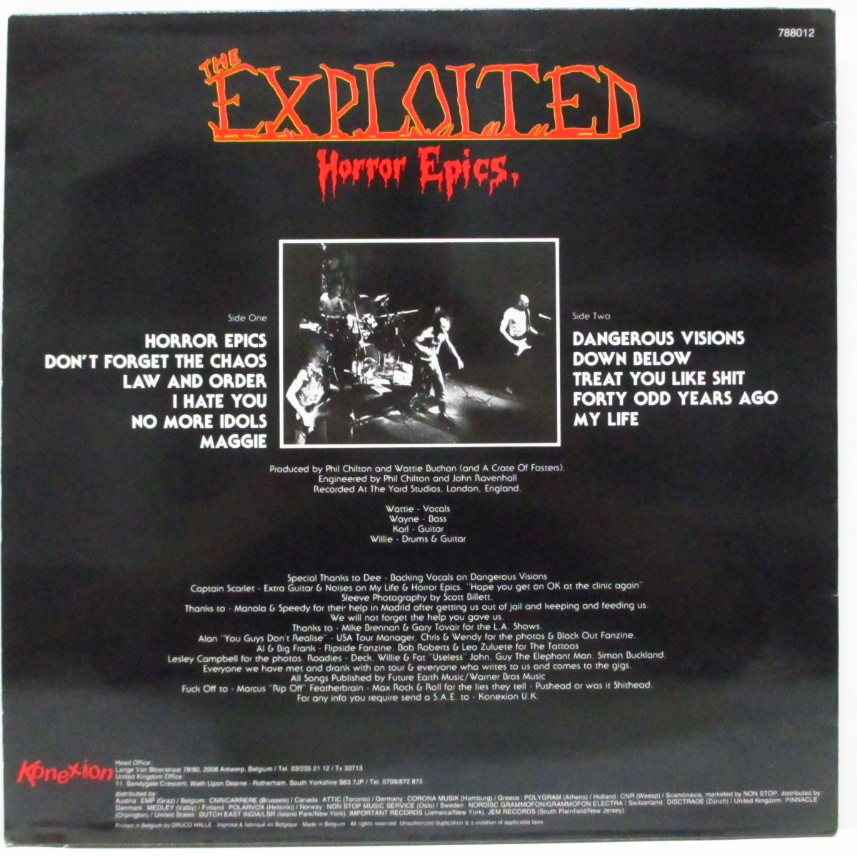 EXPLOITED, THE (ジ・エクスプロイテッド)  - Horror Epics (Belgium '85「セカンドプレス」LP) '85年4枚目！