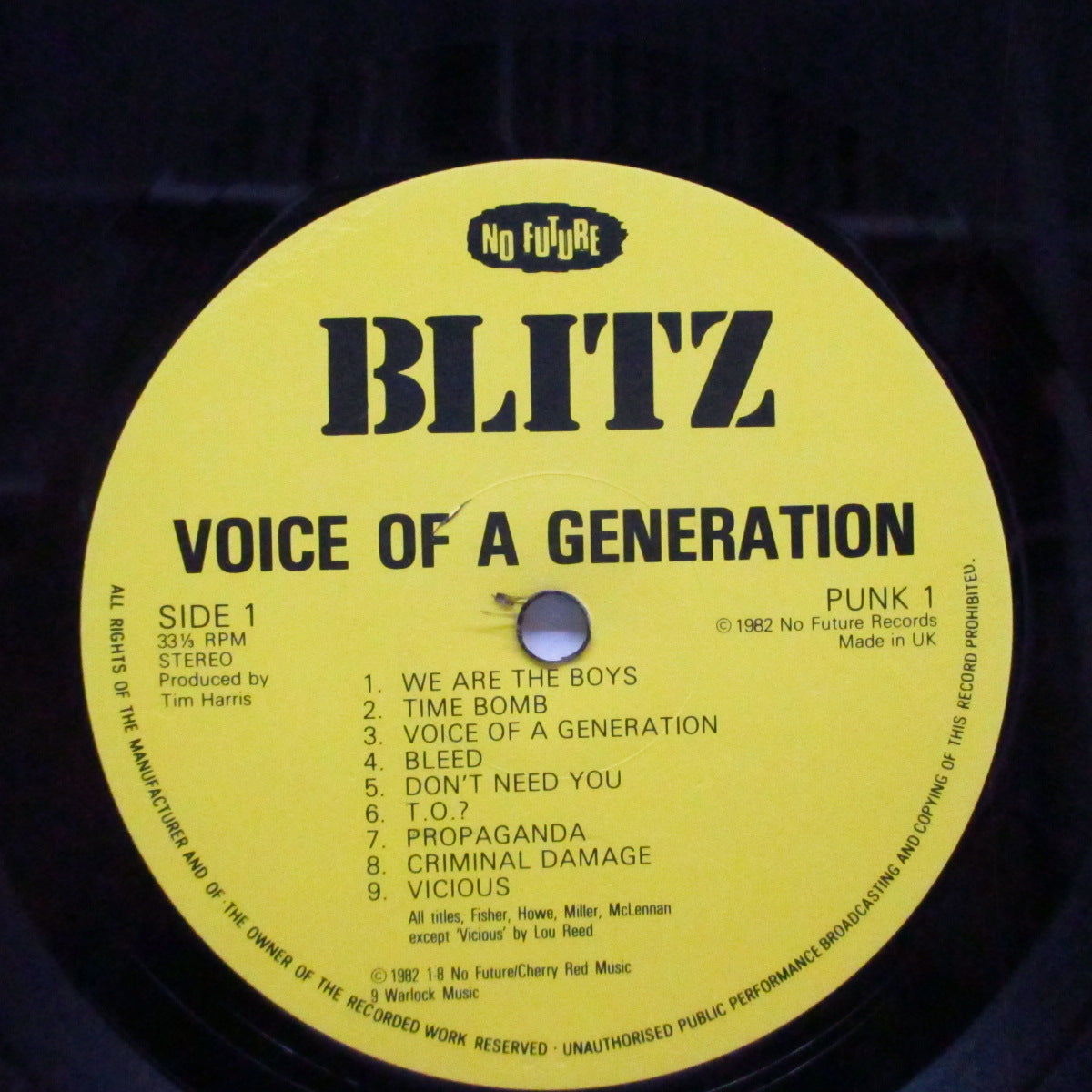 BLITZ (ブリッツ)  - Voice Of A Generation (UK '82 オリジナル LP+通常ジャケ/インナー無)