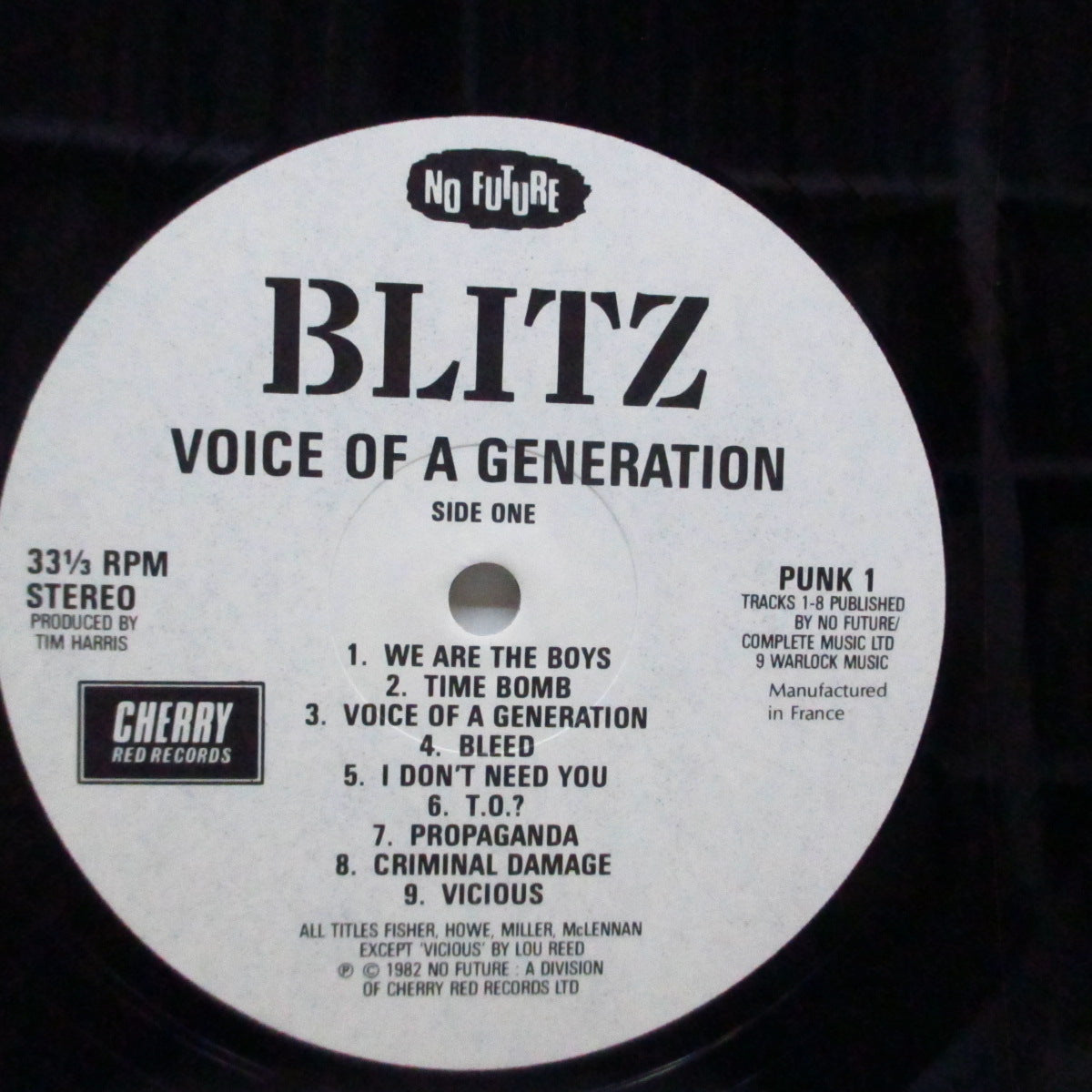 BLITZ (ブリッツ)  - Voice Of A Generation (UK レイト80's 再発「白黒ラベ」LP/バーコードジャケ)