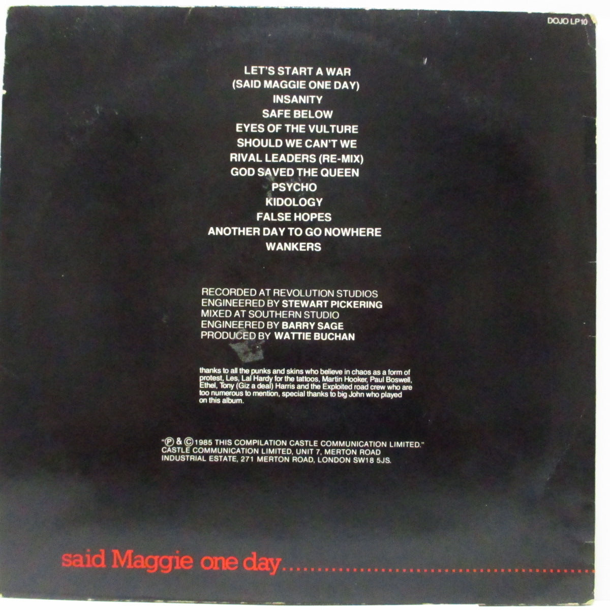 EXPLOITED, THE (ジ・エクスプロイテッド)  - Let's Start A War... (UK '85 再発 LP+「別デザイン」ジャケ/Dojo LP 10)