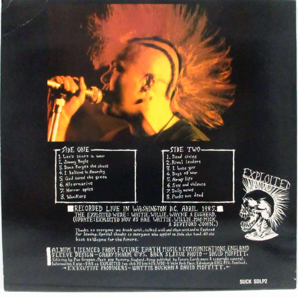 EXPLOITED, THE (ジ・エクスプロイテッド)  - Live At The Whitehouse (UK オリジナル LP) '85年ワシントンDCライブ！