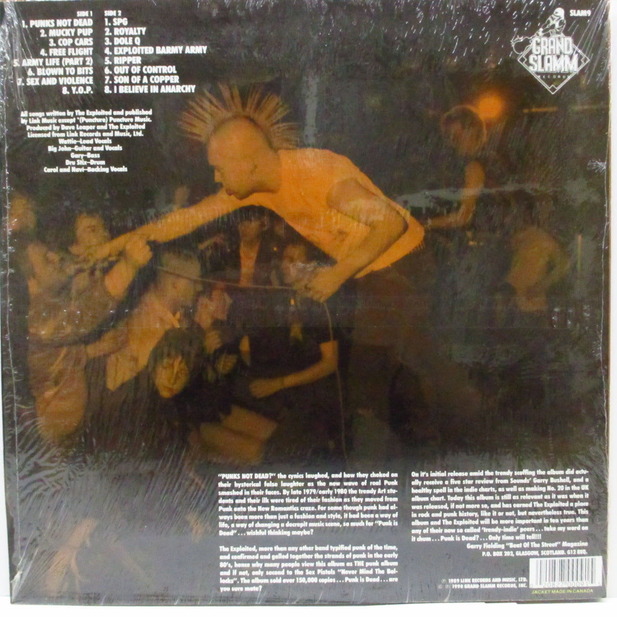 EXPLOITED, THE (ジ・エクスプロイテッド)  - Punks Not Dead (US '90 「3,000枚限定」再発 LP/ステッカー付き別デザインジャケ）1stアルバム