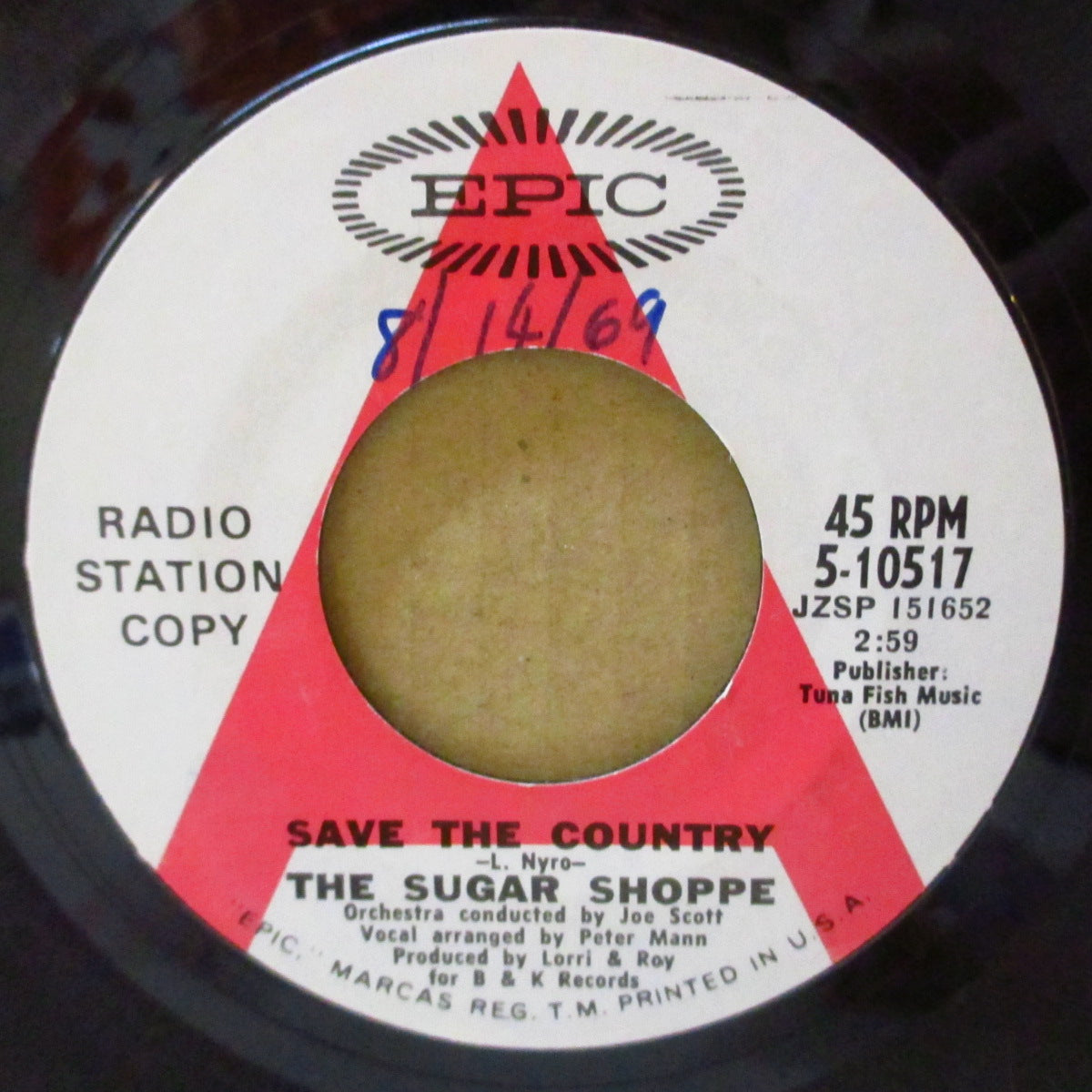 SUGAR SHOPPE, THE (ザ・シュガー・ショップ)  - Save The Country (US '69 プロモ・赤A白ラベ 7インチ)ローラ・ニーロ名曲のソフトロック好カヴァー！