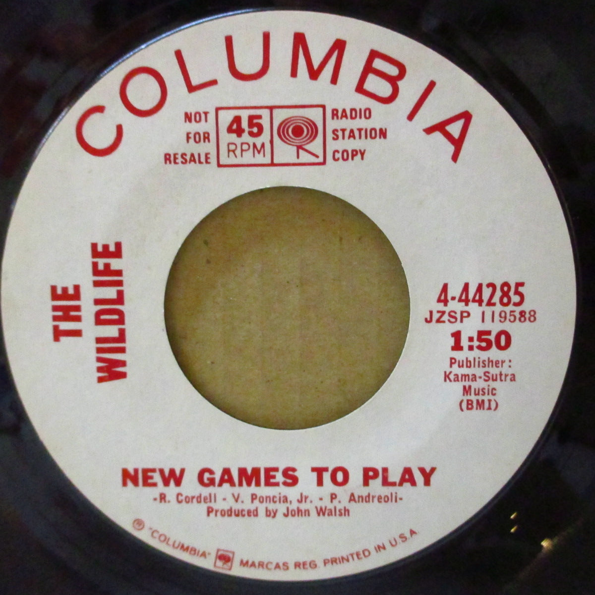 WILDLIFE, THE (ザ・ワイルドライフ)  - New Games To Play (US '67 プロモ・白ラベ 7インチ) オルガン入りのサンシャイン・サイケポップ！