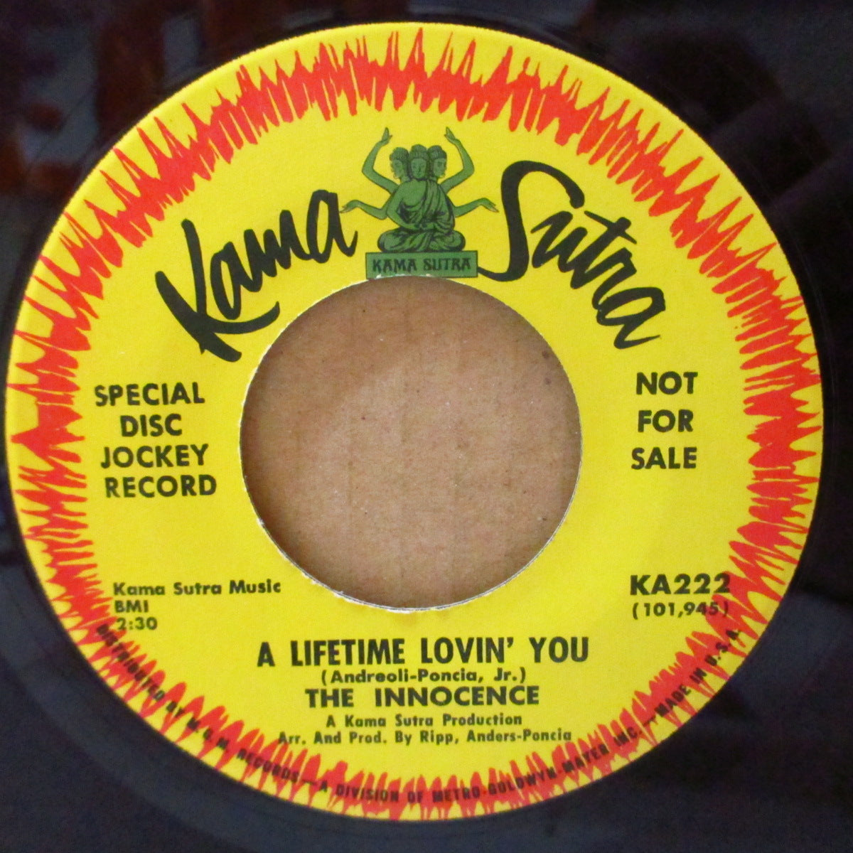 INNOCENCE, THE (ジ・イノセンス)  - A Lifetime Lovin' You / Mairzy Doats  (USプロモ・クレジット・ラベ 7インチ) 両面美メロ・ソフト・ポップス名曲！
