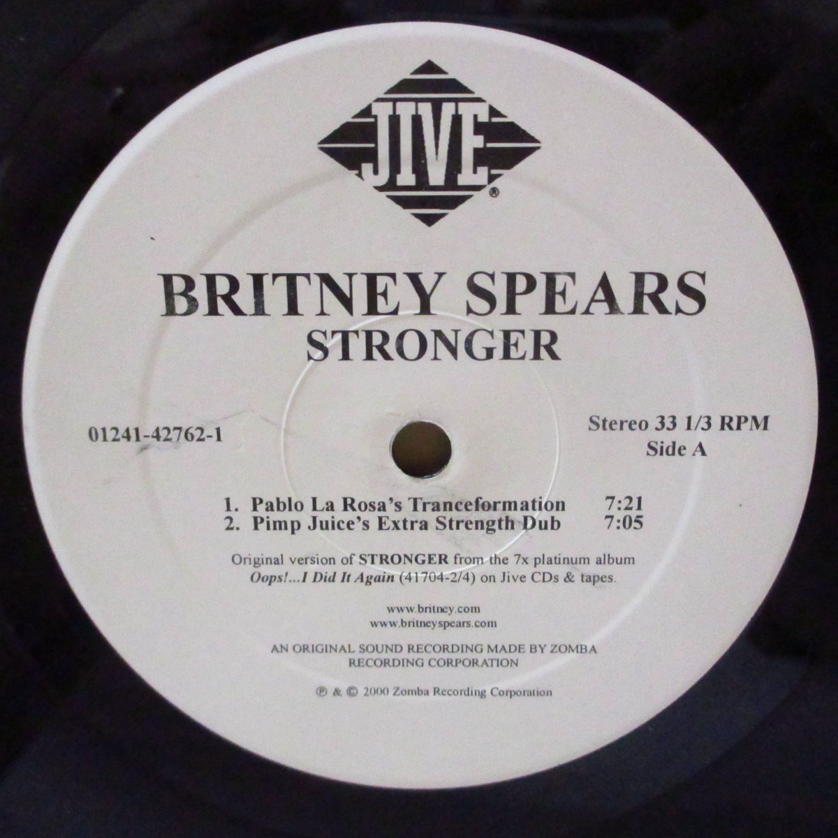 BRITNEY SPEARS (ブリトニー・スピアーズ)  - Stronger (US '00 オリジナル4バージョン収録33回転 12インチ)