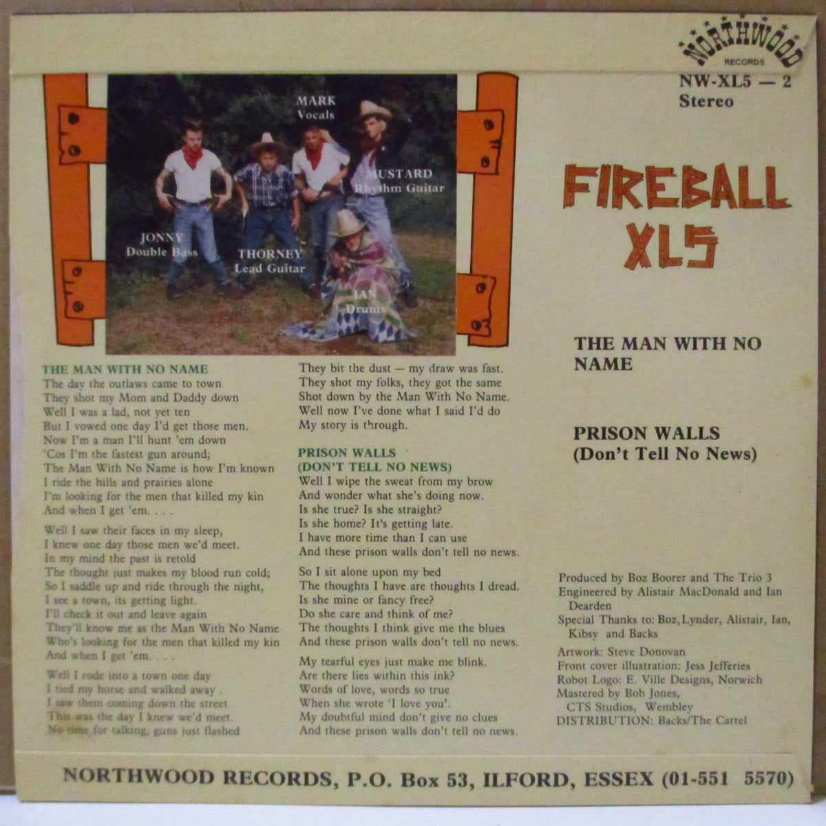 FIREBALL XL5 (ファイヤーボールXL5)  - Man With No Name (UK '84 オリジナル 7インチ/光沢固紙折り返しジャケ)