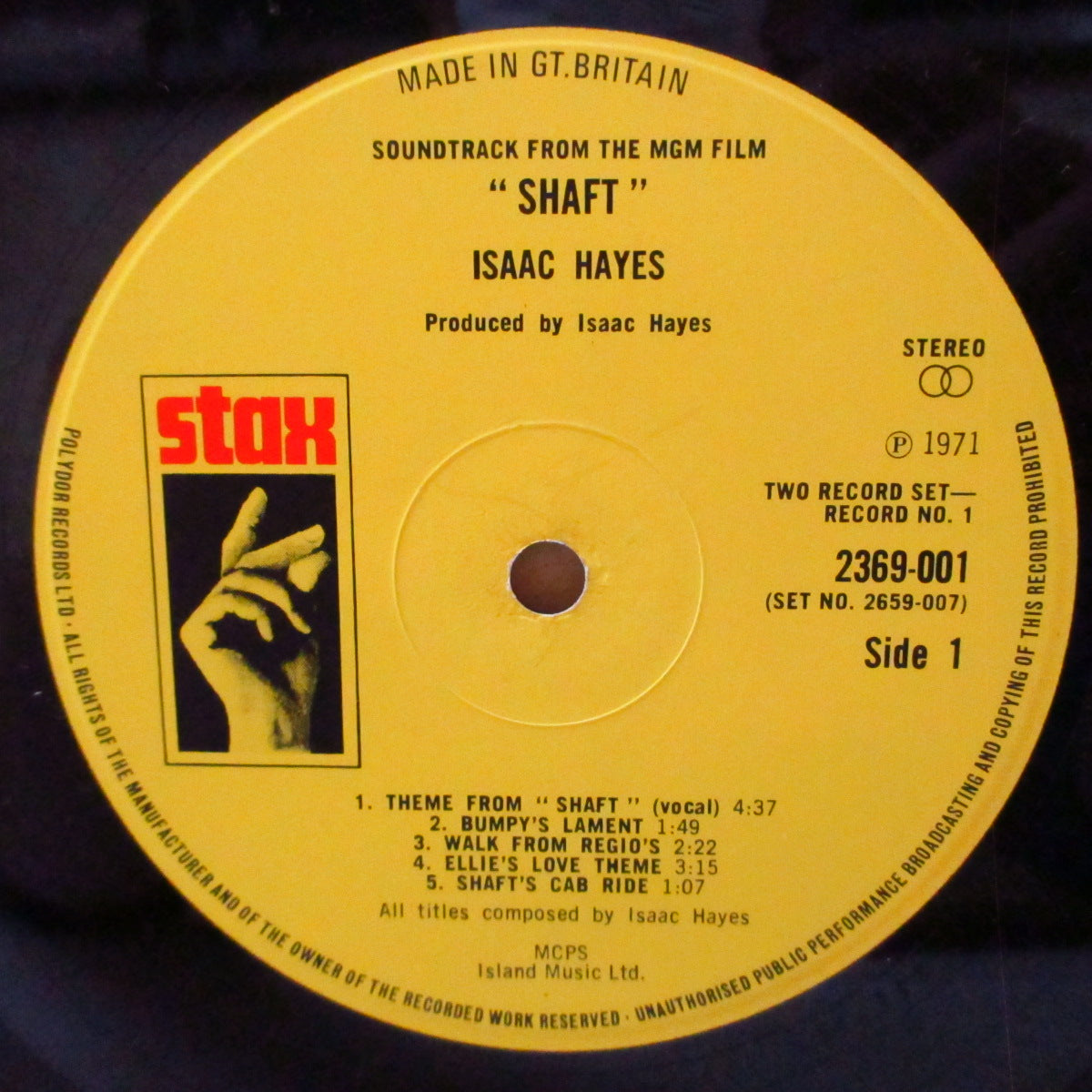 ISAAC HAYES (アイザック・ヘイズ)  - Shaft (UK '71 初回品番「Stax-2659.007」オリジナル 2xLP #1/見開きジャケ) 名作サントラ！